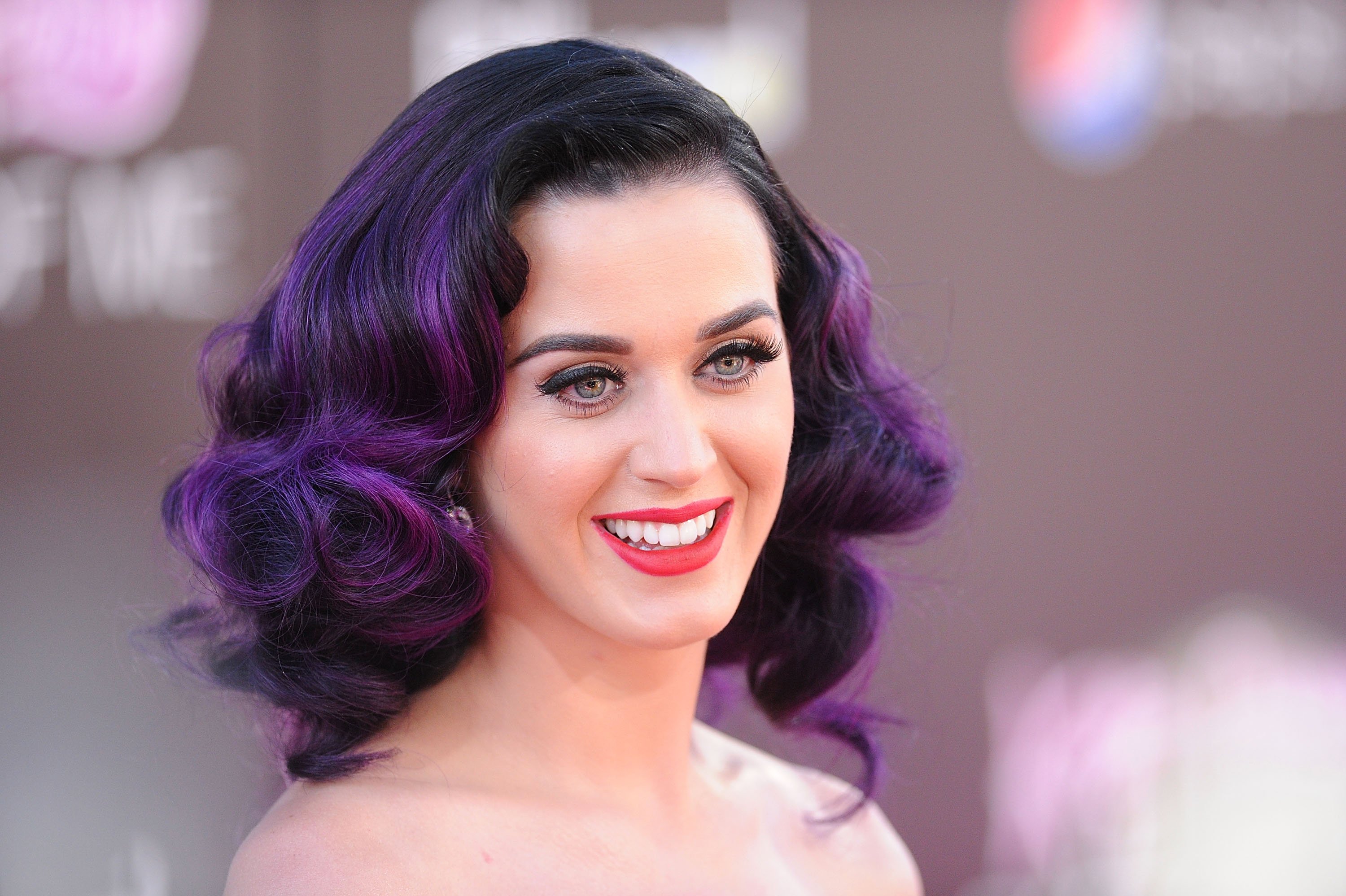 Katy Perry with purple hair