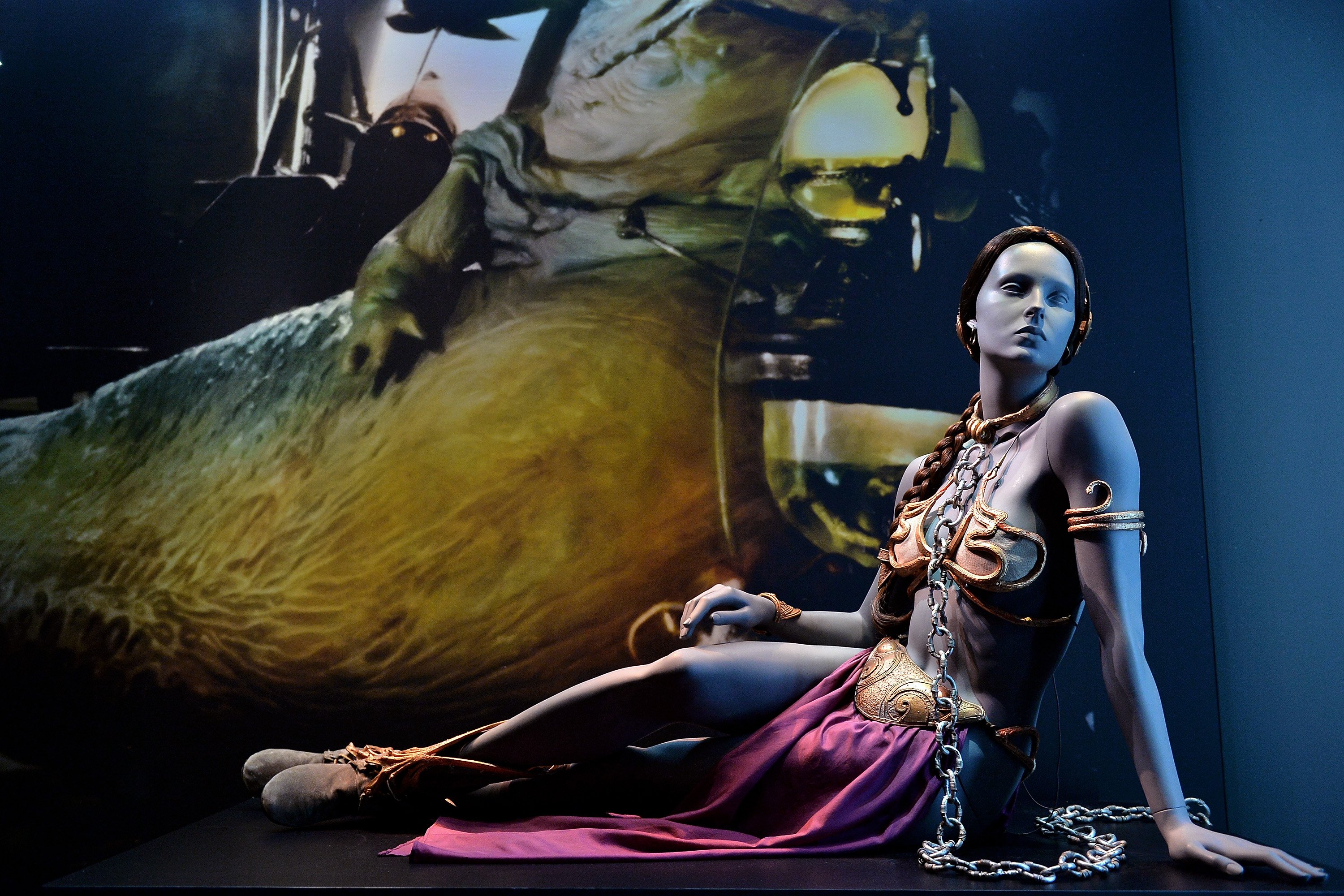 Princess Leia's bikini on a model
