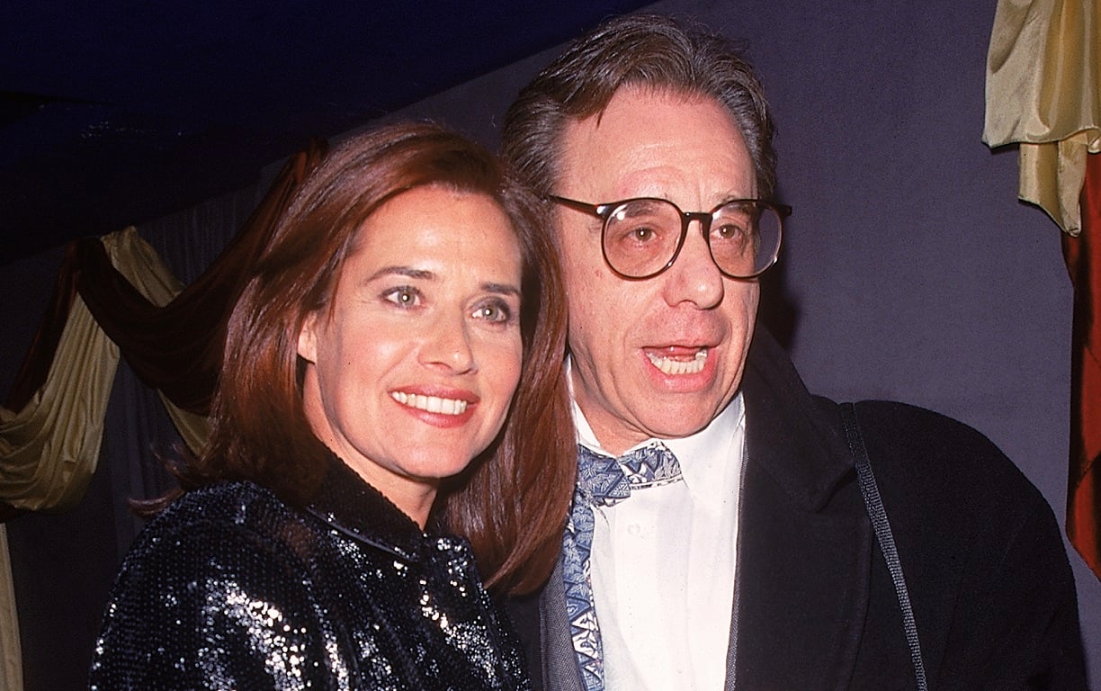 Lorraine Bracco posing with Peter Bogdanovich