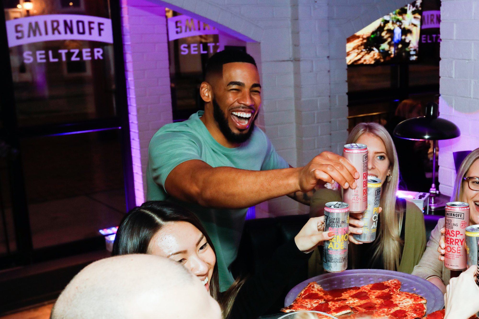 Mike Johnson and fans toast to the end of an amazing Bachelor season with Smirnoff Seltzer on March 10, 2020.