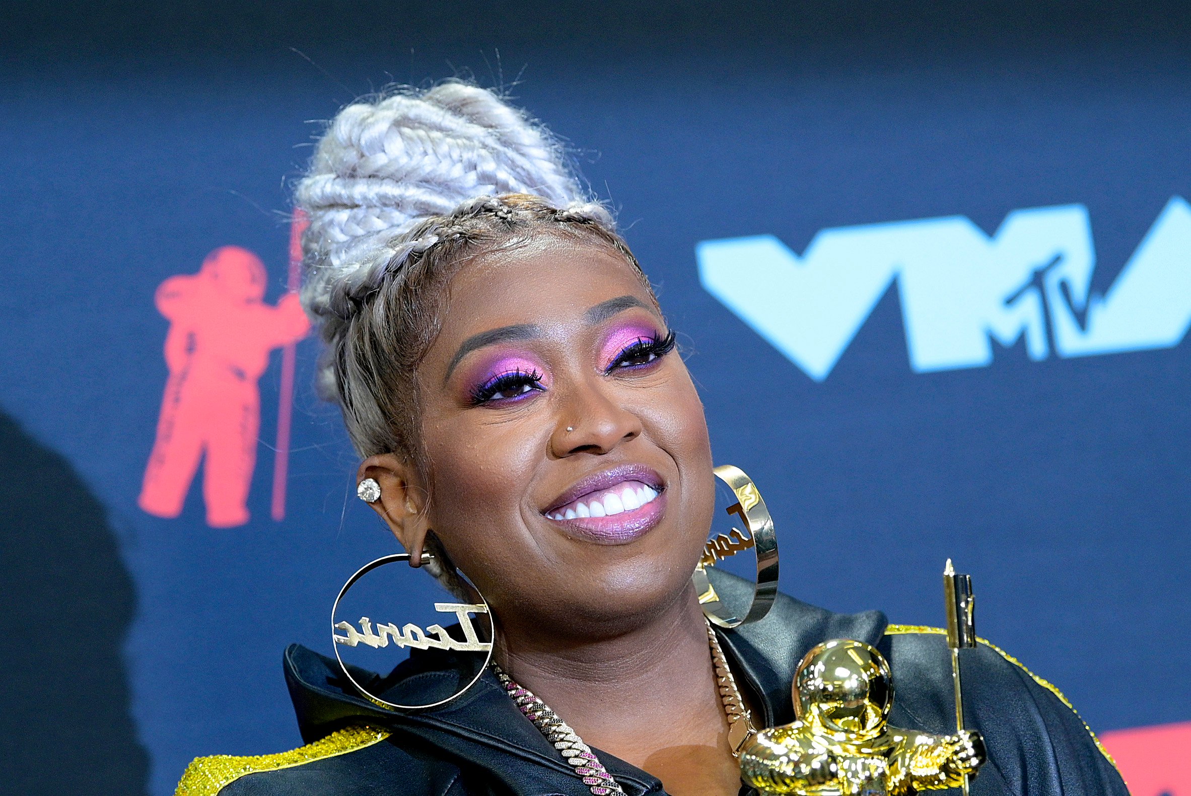 Missy Elliott poses during the 2019 MTV Video Music Awards on August 26, 2019
