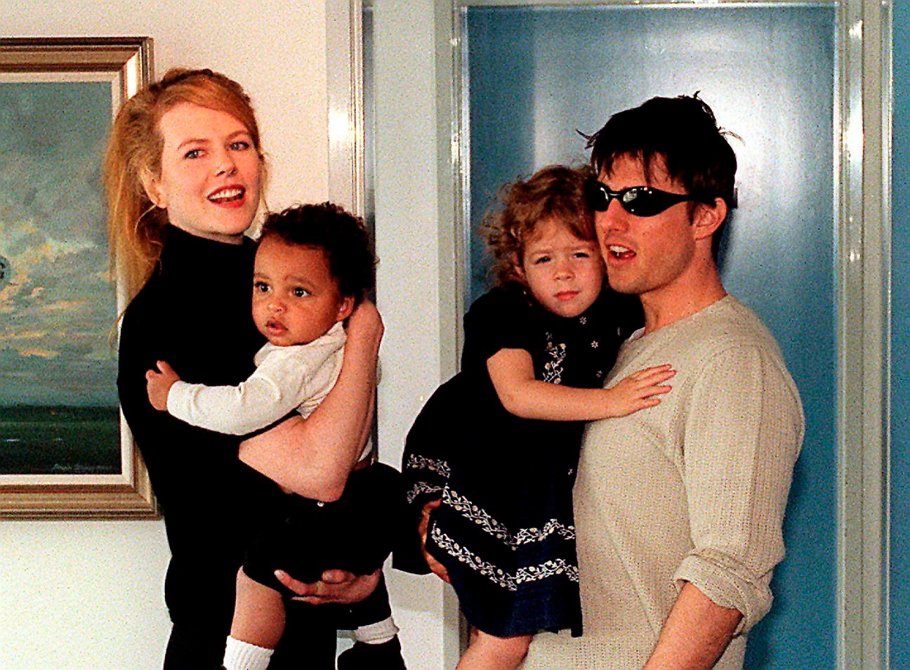 Nicole Kidman, Tom Cruise and their two young children