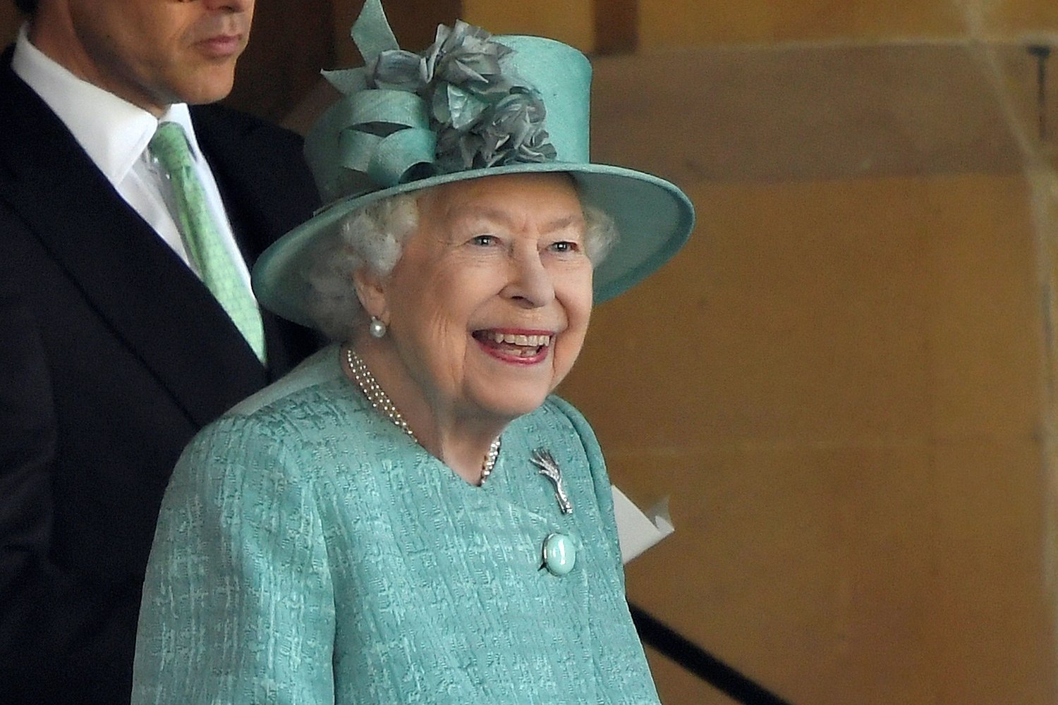Queen Elizabeth attends a ceremony to mark her official birthday at Windsor Castle