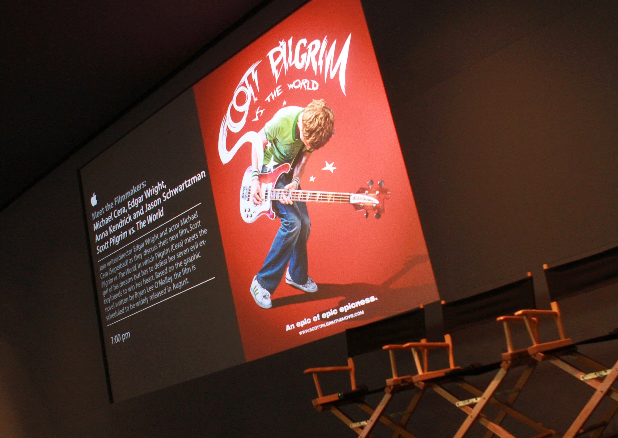 Inside the Meet The Filmmakers with the cast of 'Scott Pilgrim Vs. The World' at the Apple Store Soho on August 3, 2010