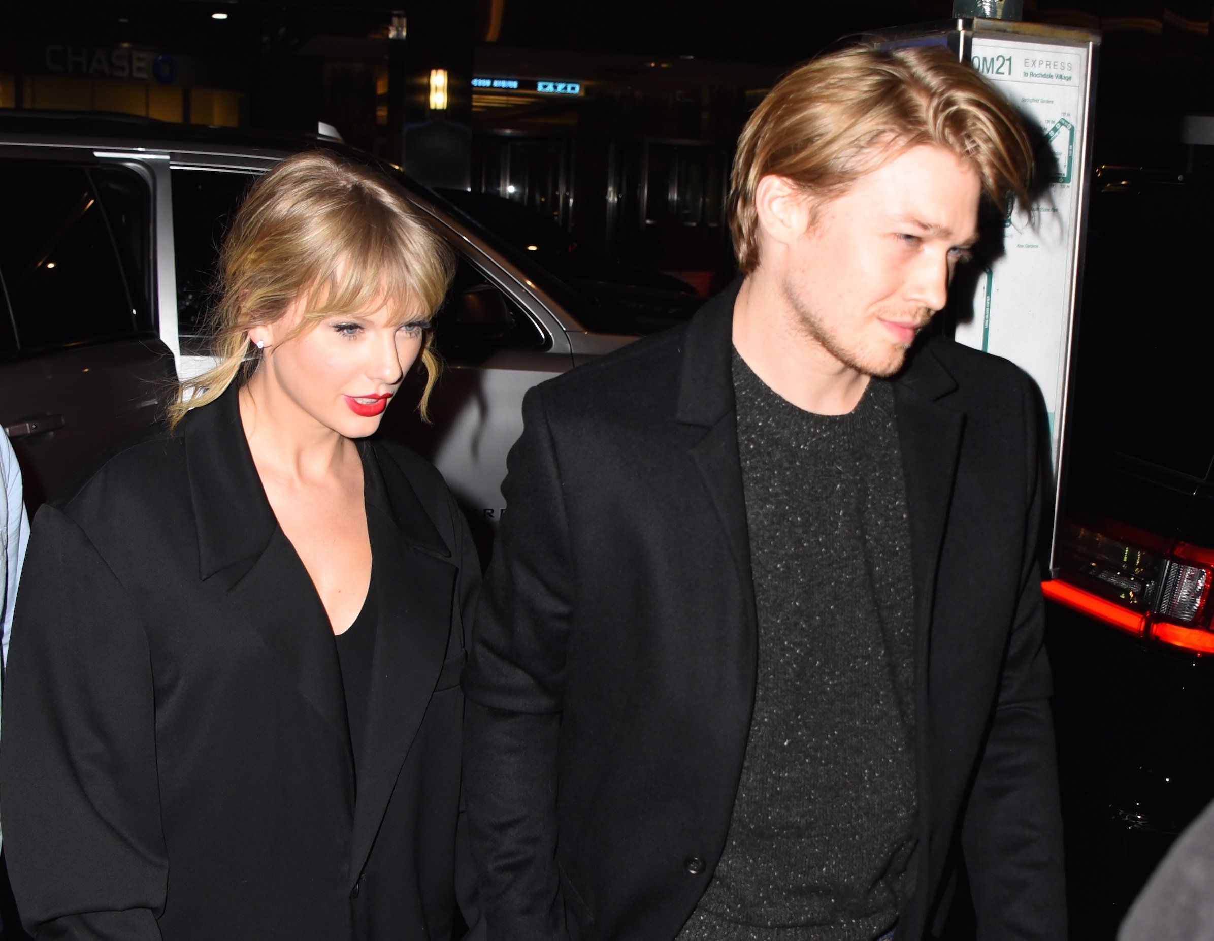 Taylor Swift and Joe Alwyn are seen at Zuma restaurant on October 6, 2019 in New York City.