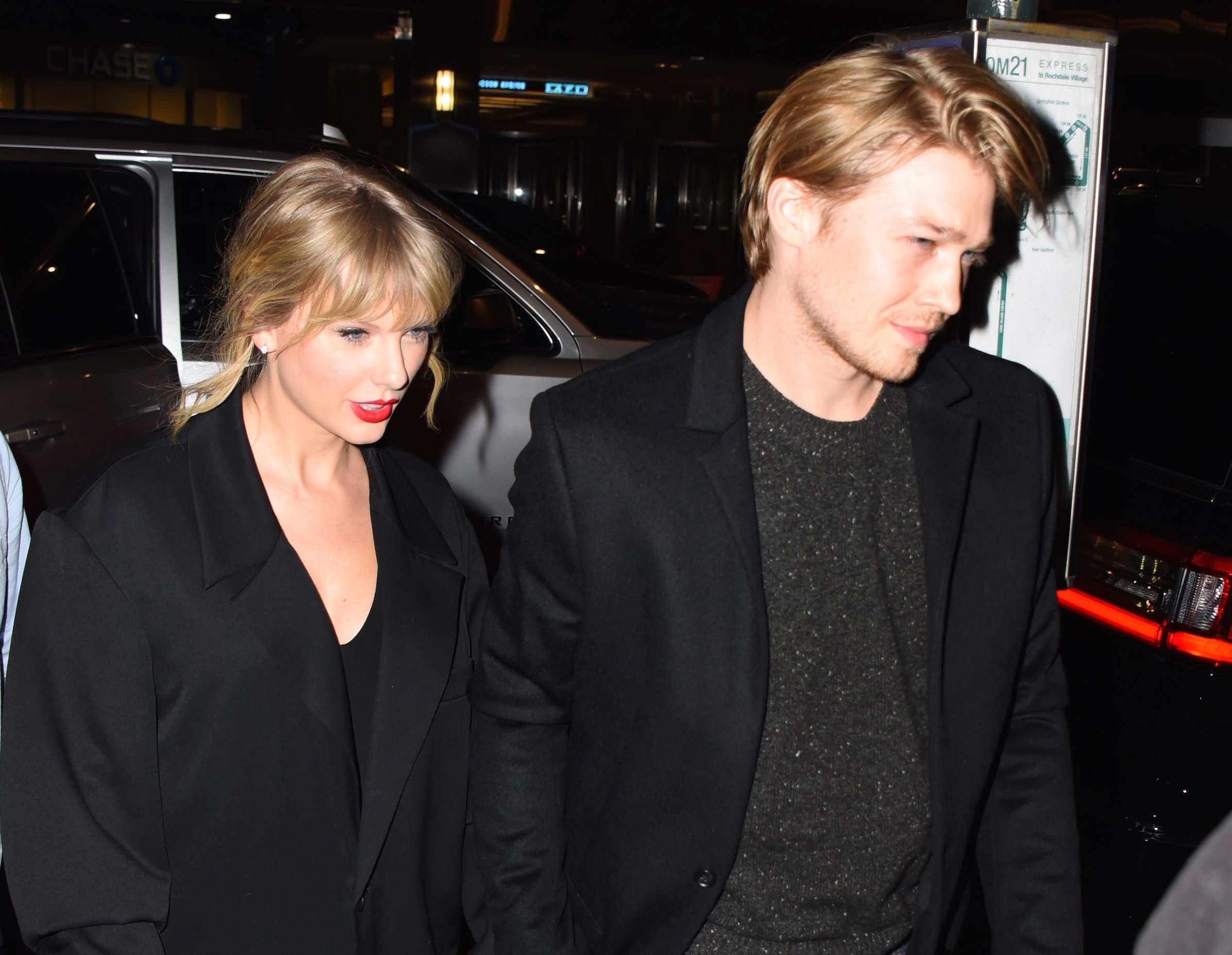 Taylor Swift and Joe Alwyn are seen at Zuma restaurant on October 6, 2019 in New York City. 