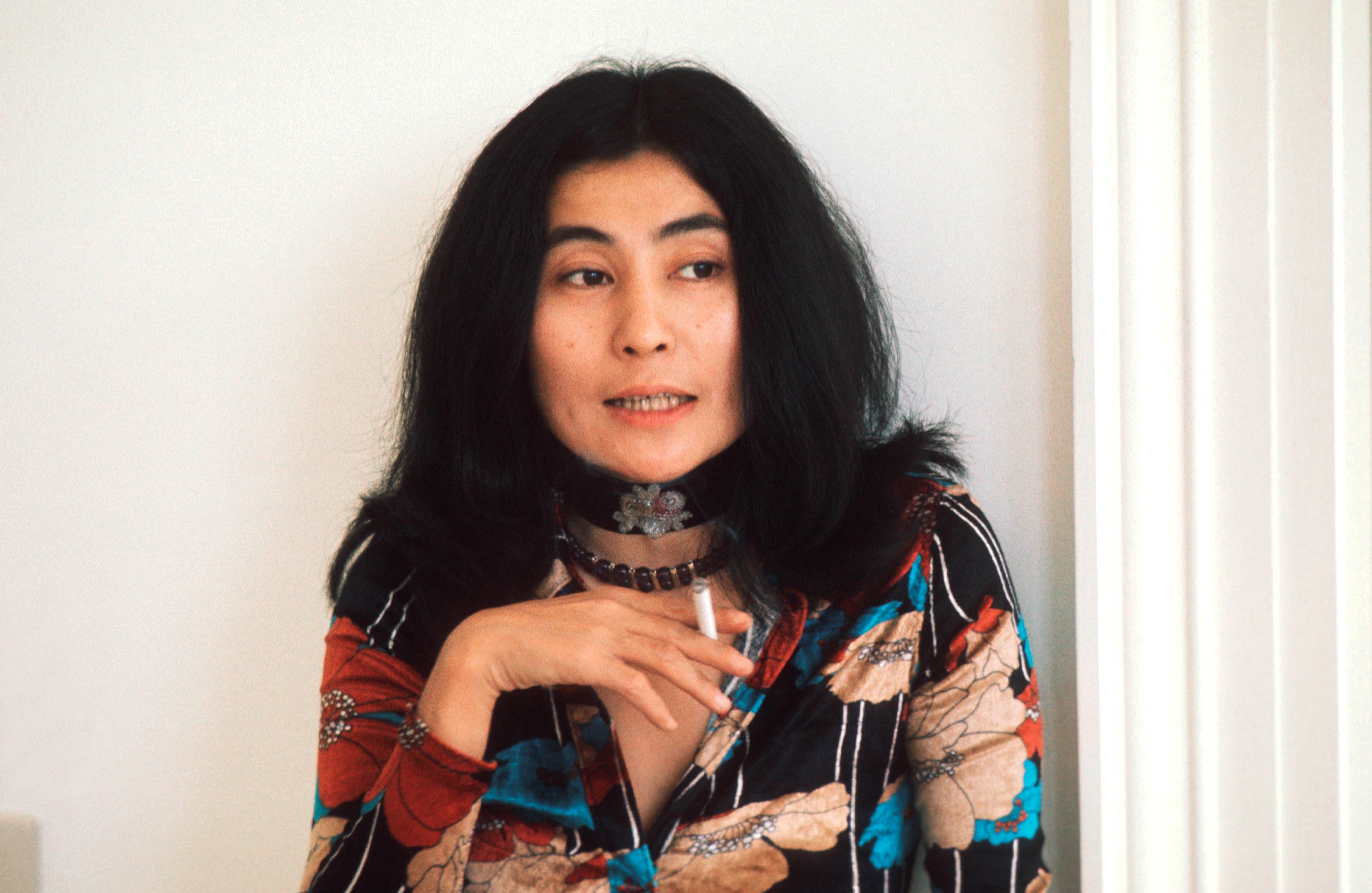 Yoko Ono with a cigarette