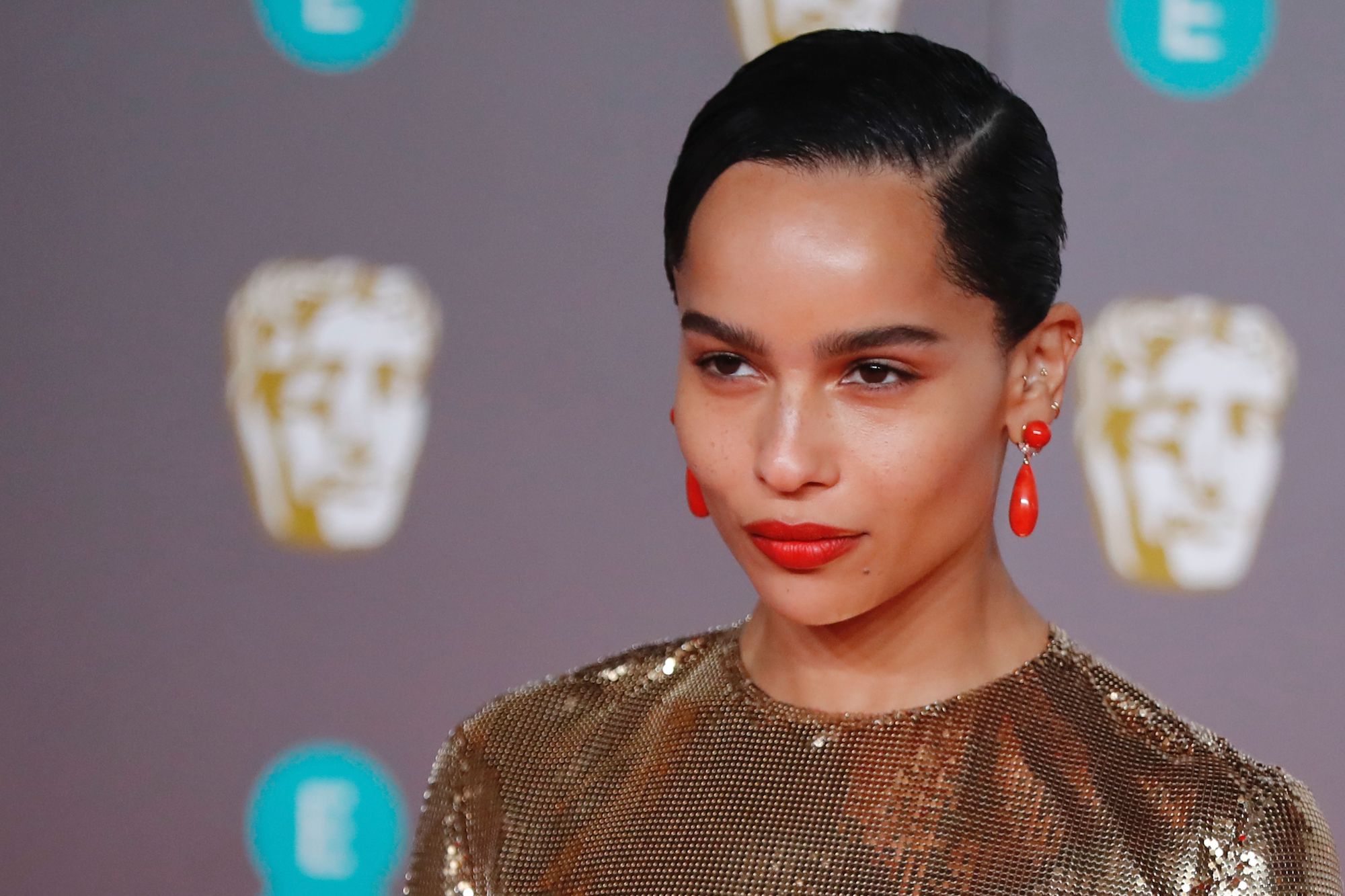 Zoë Kravitz on the red carpet for the BAFTA British Academy Film Awards on Feb. 2, 2020.