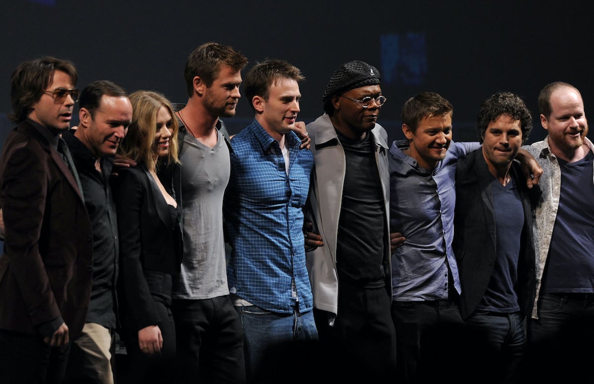 Writer-director Joss Whedon and the cast of 'The Avengers'