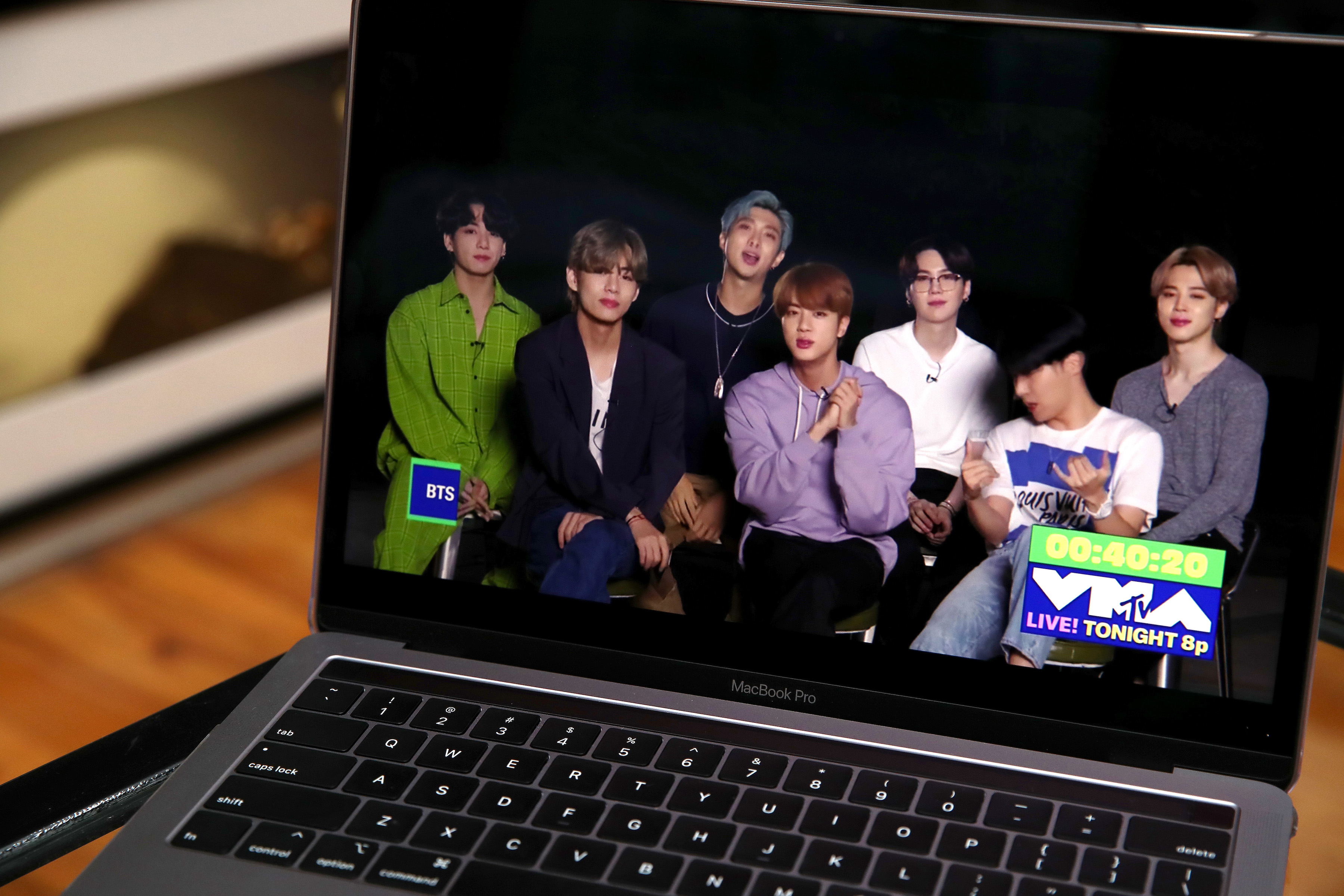 BTS during the 2020 MTV Video Music Awards