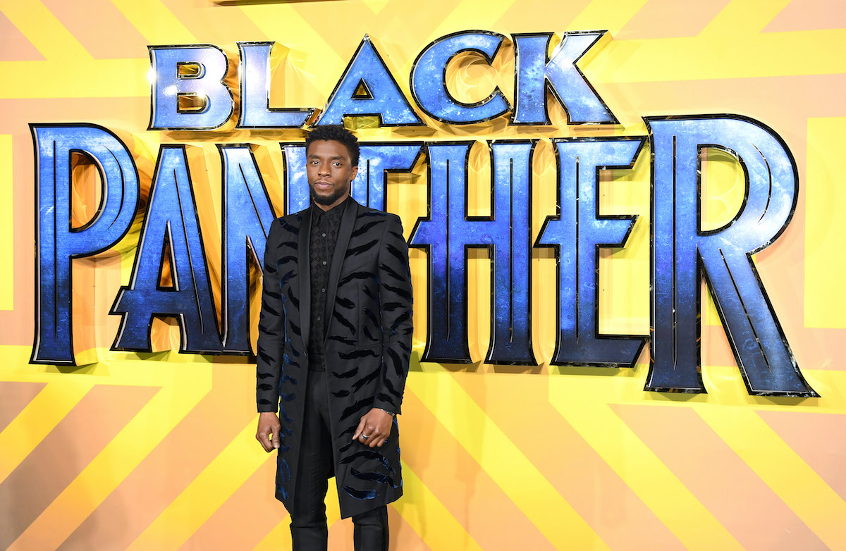 Chadwick Boseman at the European premiere of 'Black Panther'