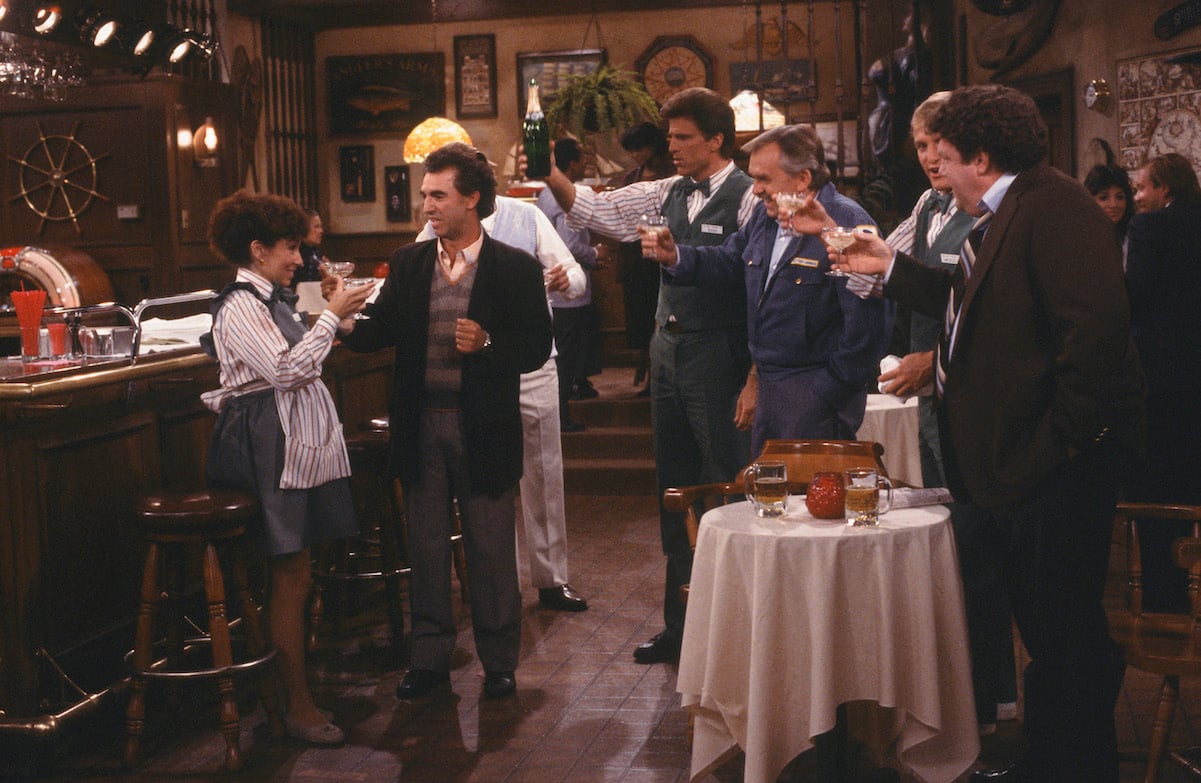 The 'Cheers' characters celebrate Carla and Eddie