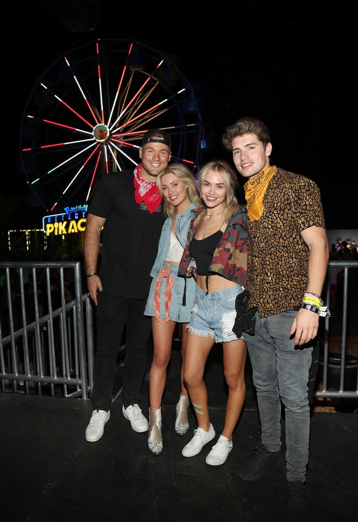 Colton Underwood, Cassie Randolph, Michelle Randolph, and Gregg Sulkin