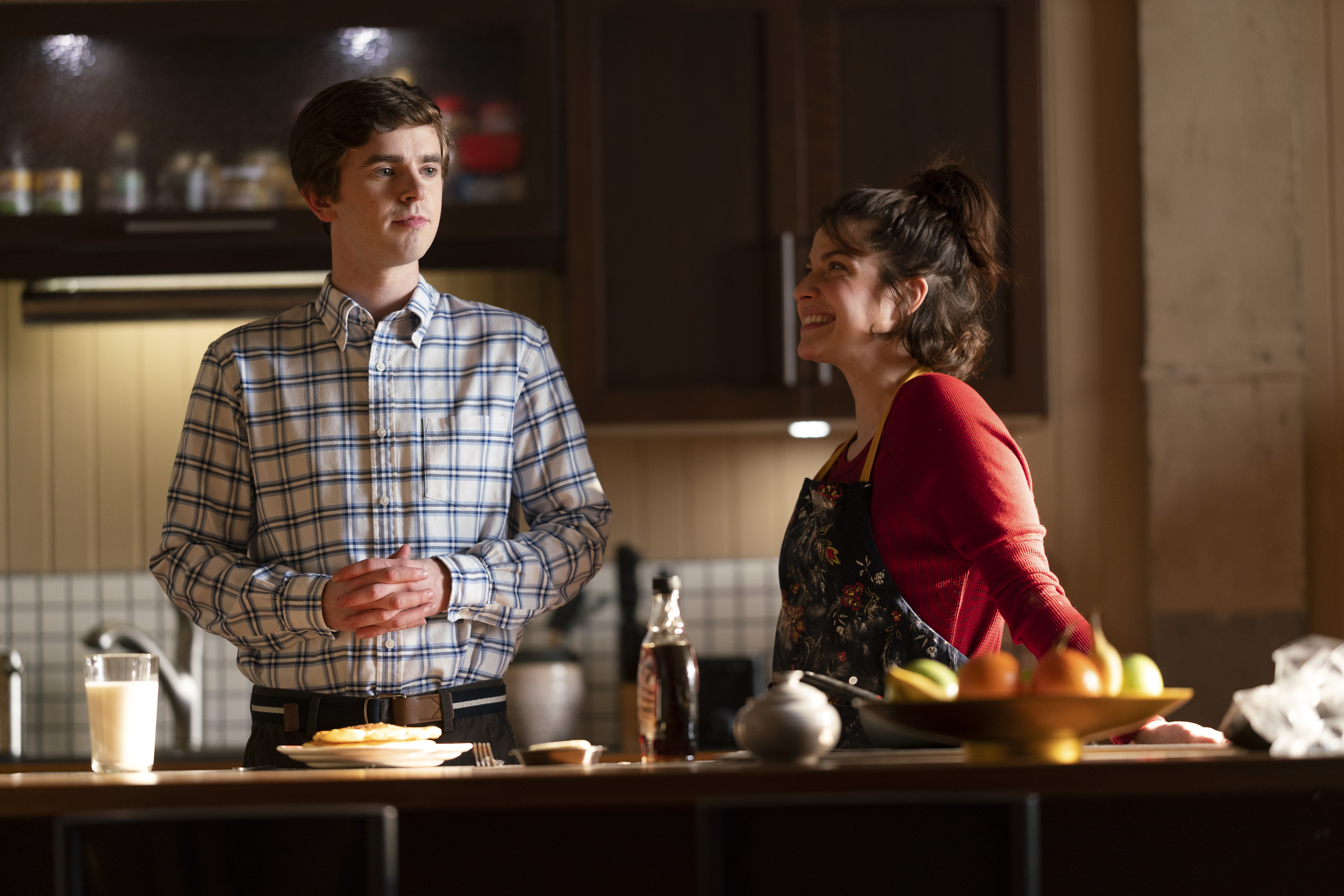 Freddie Highmore and Paige Spara on 'The Good Doctor' | David Bukach via Getty Images