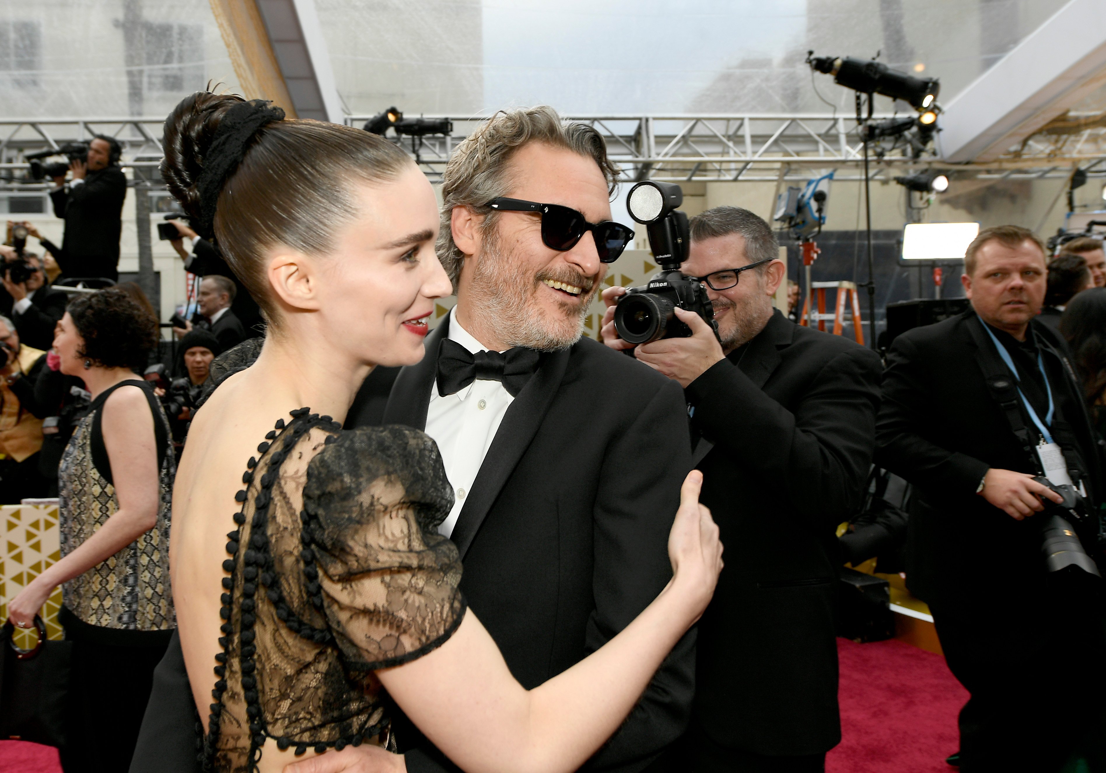 New parents Rooney Mara (left) and Joaquin Phoenix