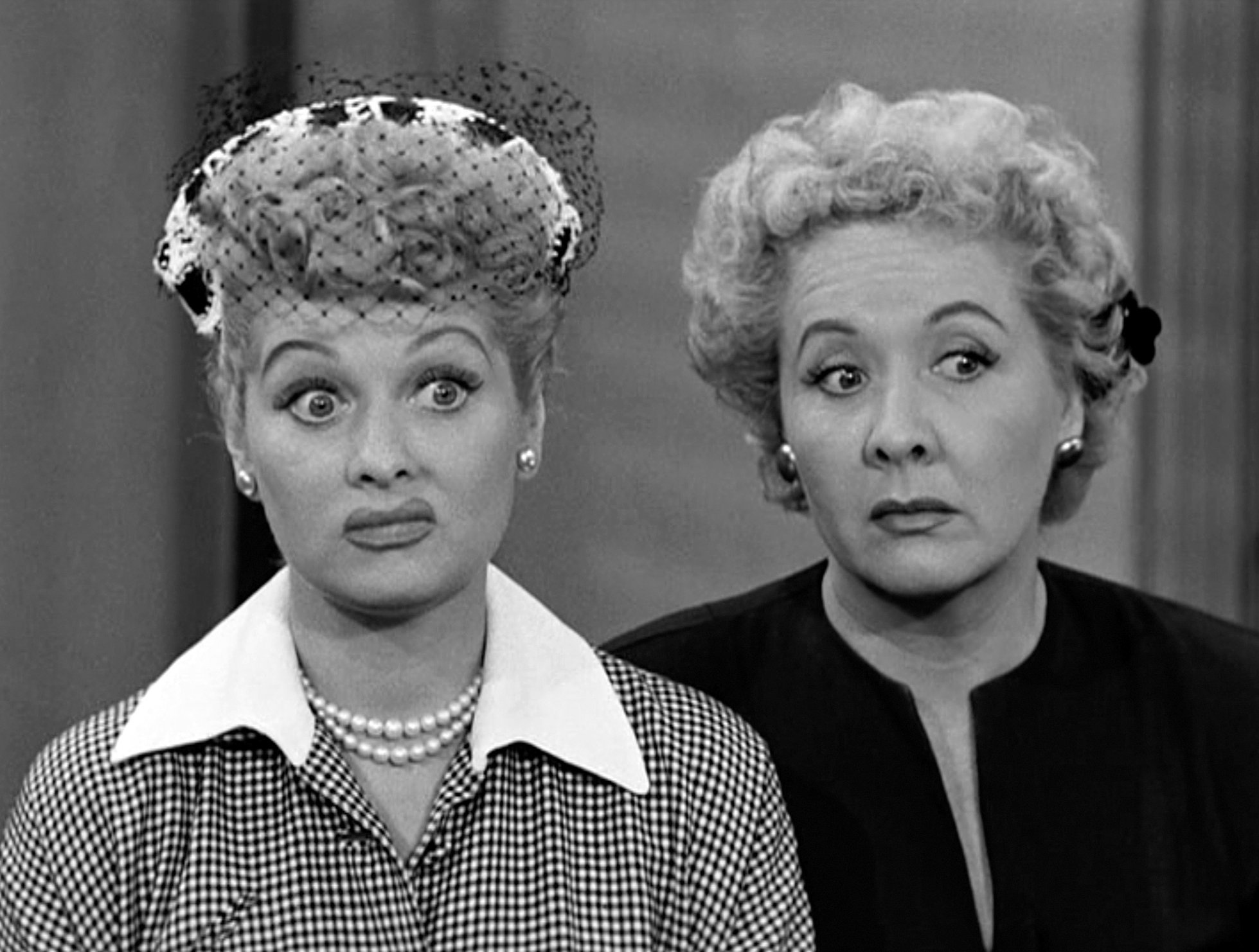 Lucille Ball, left, and Vivian Vance in a scene from 'I Love Lucy'