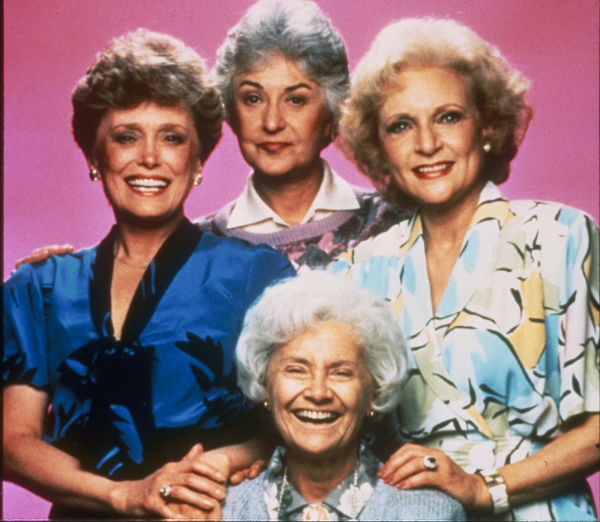 The Golden Girls cast: Rue McClanahan, Bea Arthur, Betty White, Estelle Getty