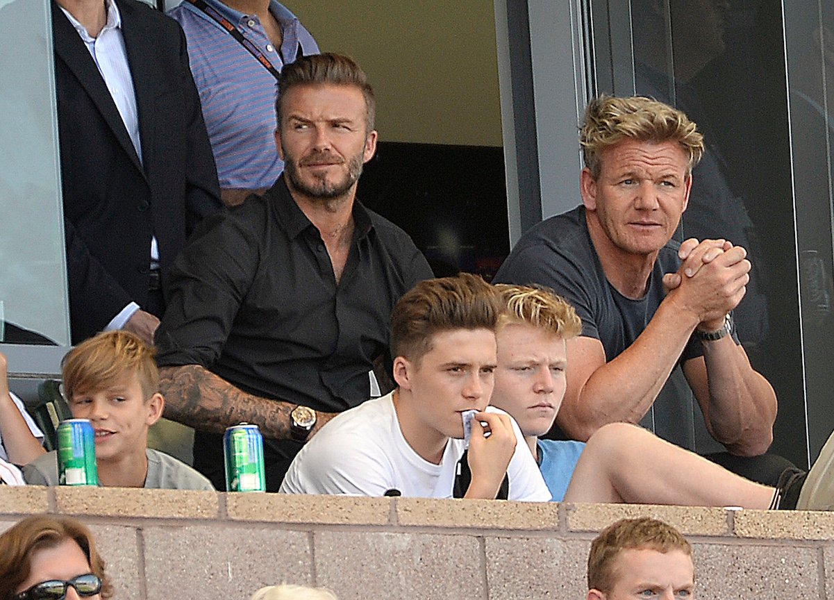 David Beckham, Gordon Ramsay, and their sons 