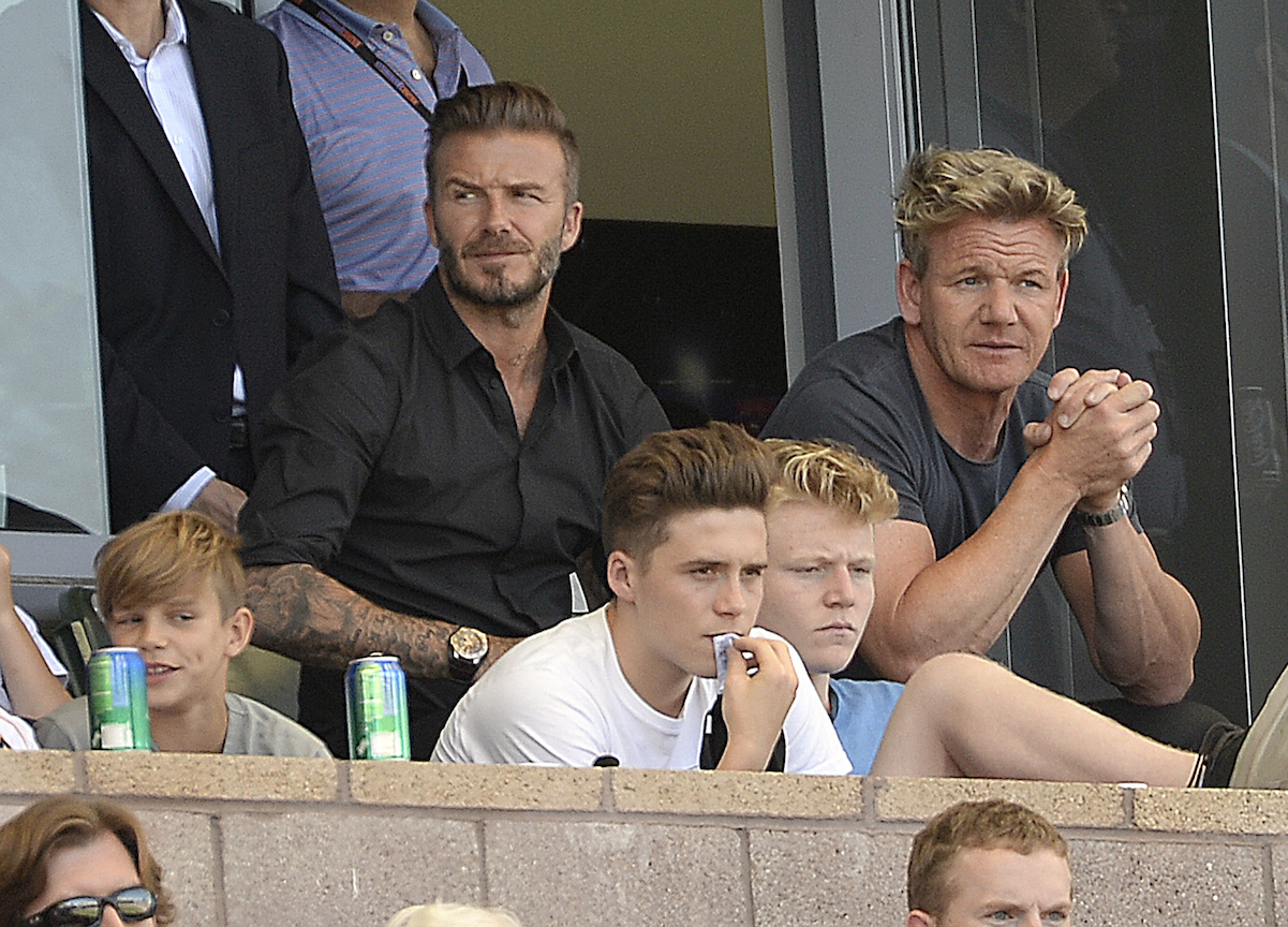 David Beckham, Gordon Ramsay, and their sons 