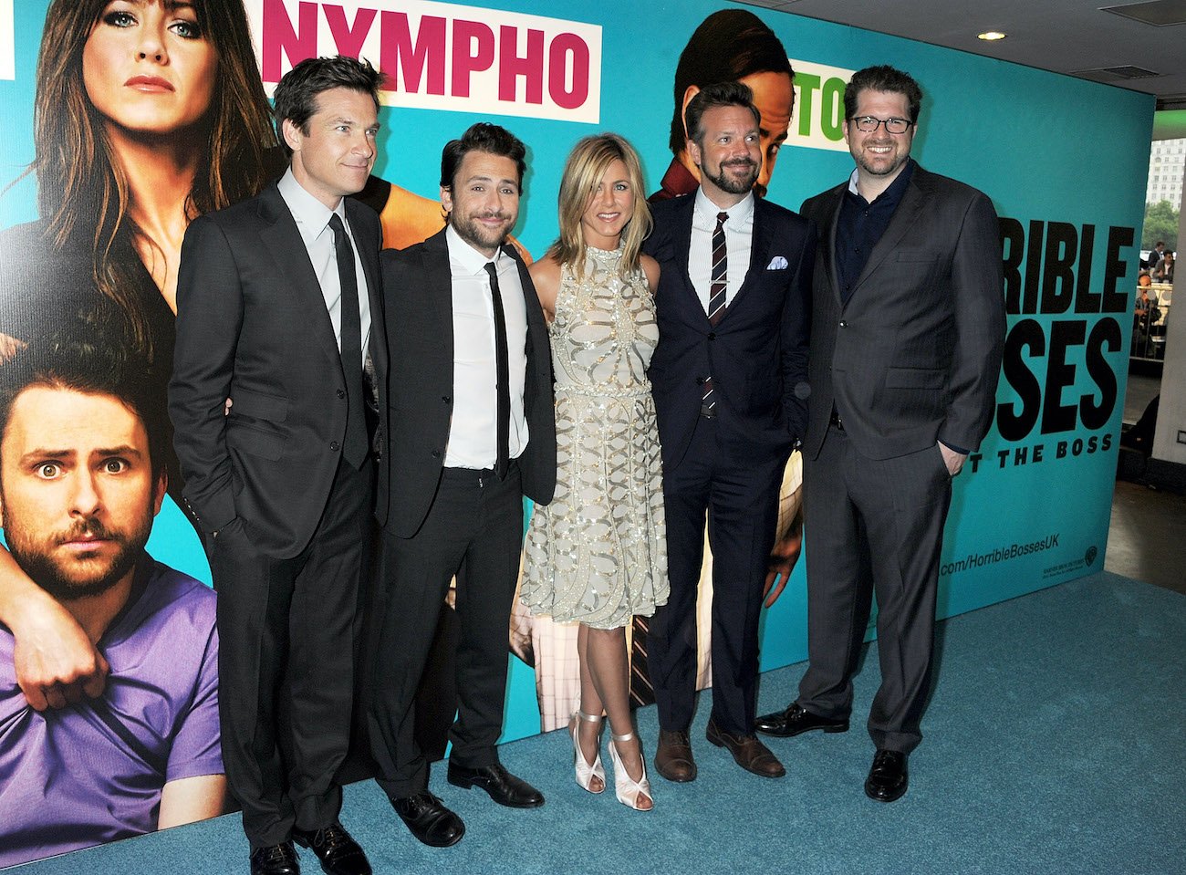 Jason Bateman, Charlie Day, Jennifer Aniston, Jason Sudeikis, and 'Horrible Bosses' director Seth Gordon at the U.K. premiere of 'Horrible Bosses'