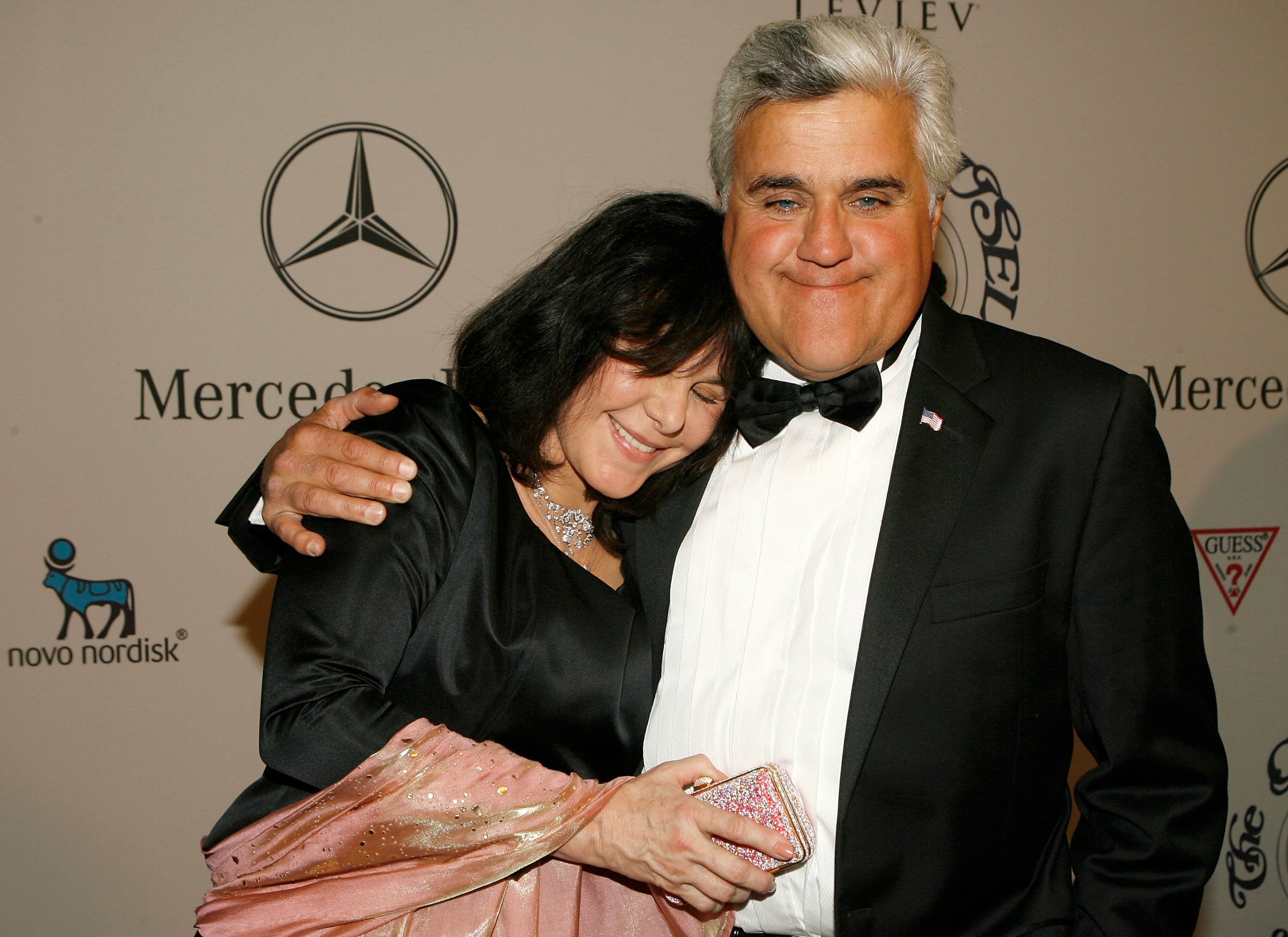 Jay Leno and Mavis Nicholson-Leno attend the 17th Annual Mercedes-Benz Carousel of Hope cocktail party at the Beverly Hilton Hotel