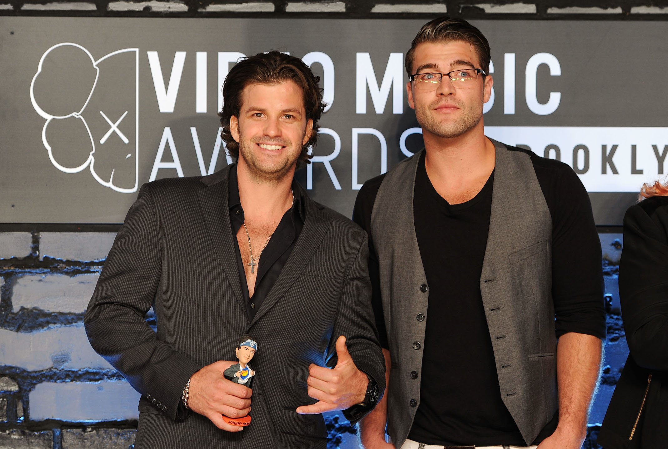 Johnny Devenanzio (L) and Chris 'CT' Tamburello of 'The Challenge: Rivals II' attend the 2013 MTV Video Music Awards