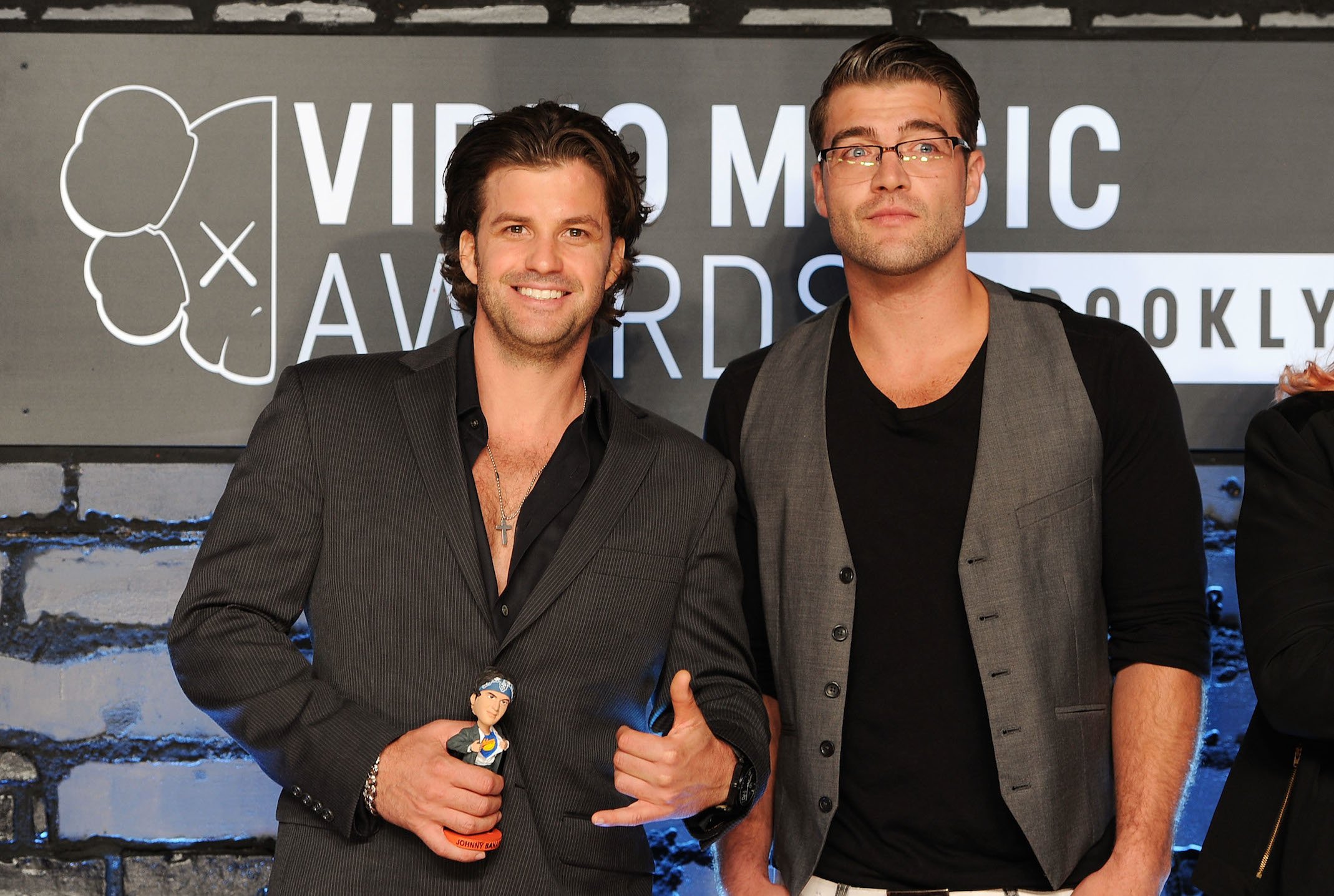 Johnny Devenanzio (L) and Chris 'CT' Tamburello of 'The Challenge: Rivals II' attend the 2013 MTV Video Music Awards 