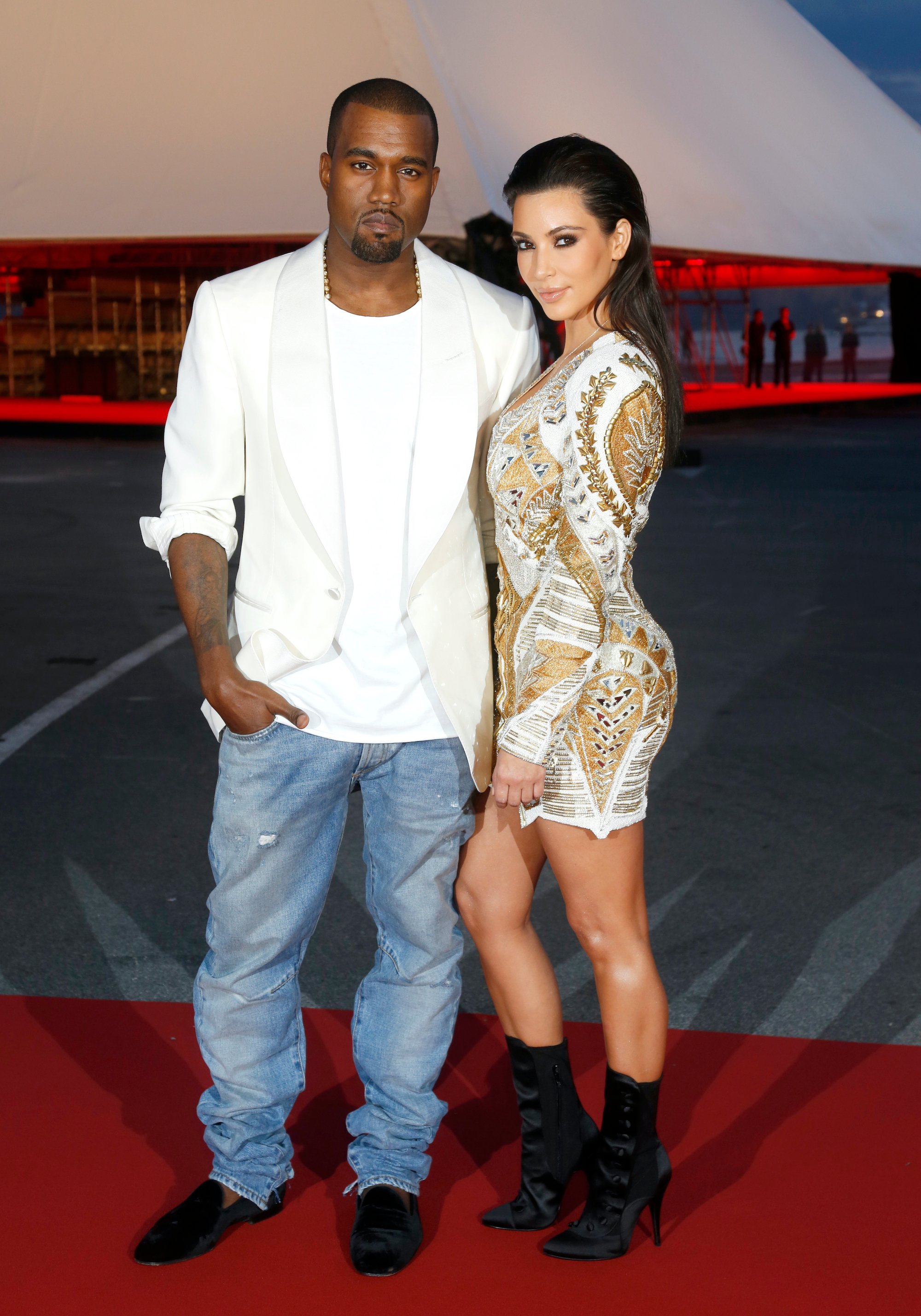 Kanye West and Kim Kardashian West