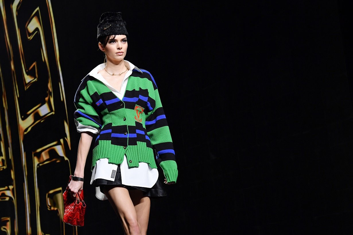 model Kendall Jenner walks in Versace runway show