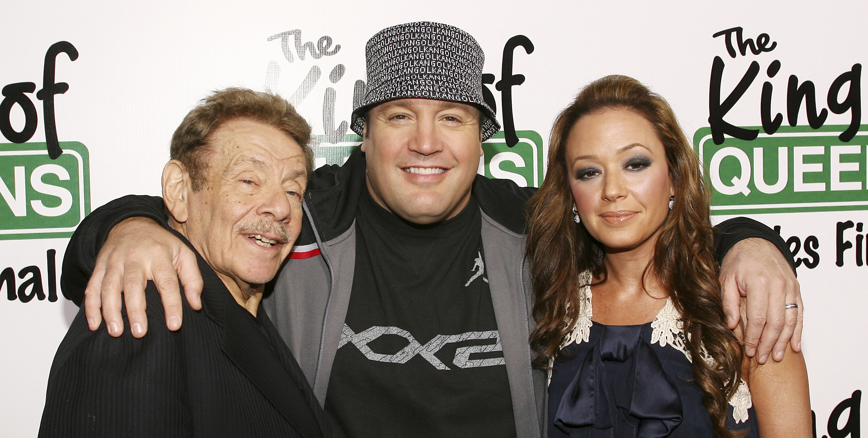 Jerry Stiller, Kevin James and Leah Remini attend ' The King of Queens' final season wrap party at Boulevard 3 on March 17, 2007