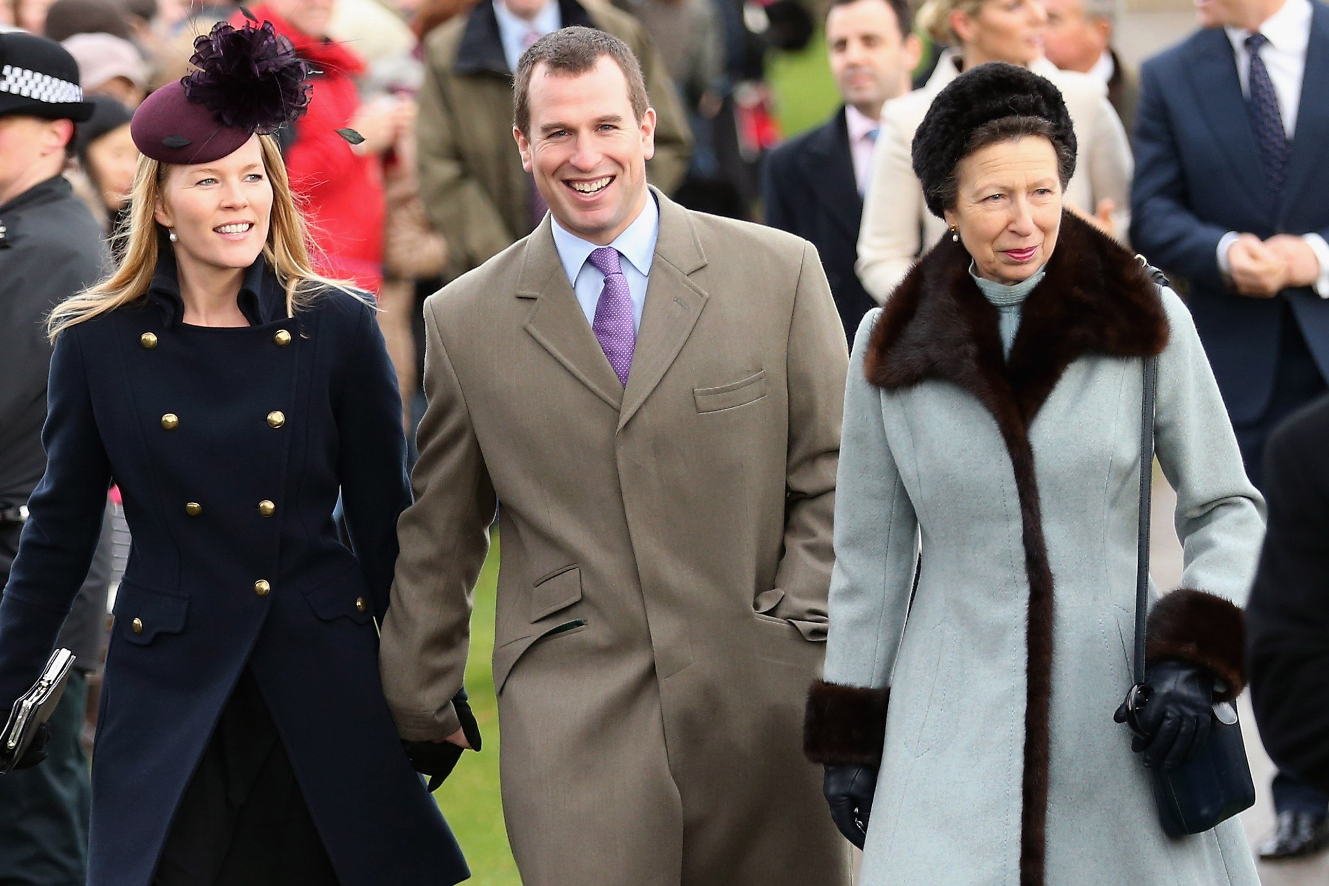 (L-R) Autumn Phillips, Peter Phillips, and Princess Anne