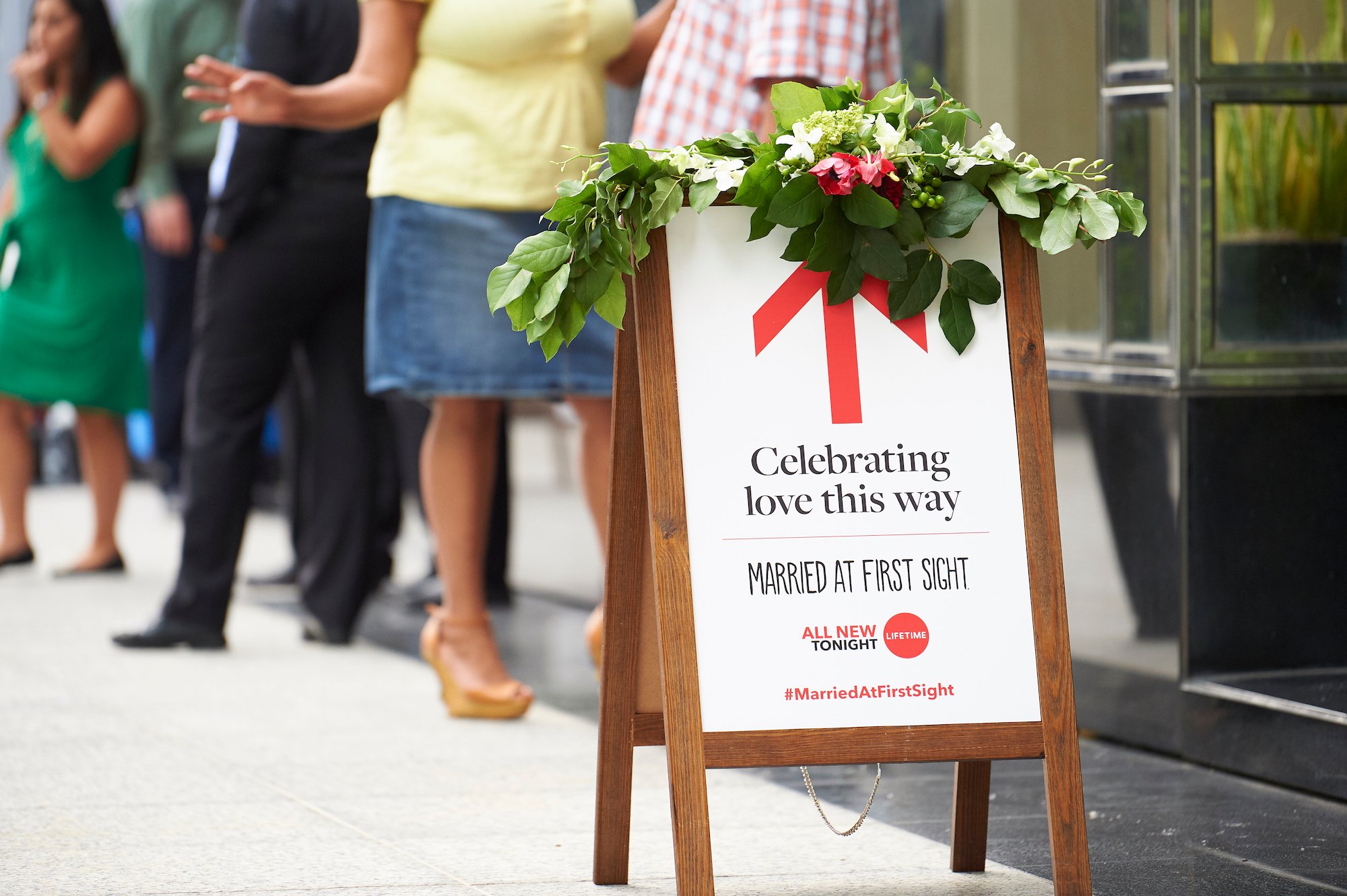 Married at First Sight sign during publicity event