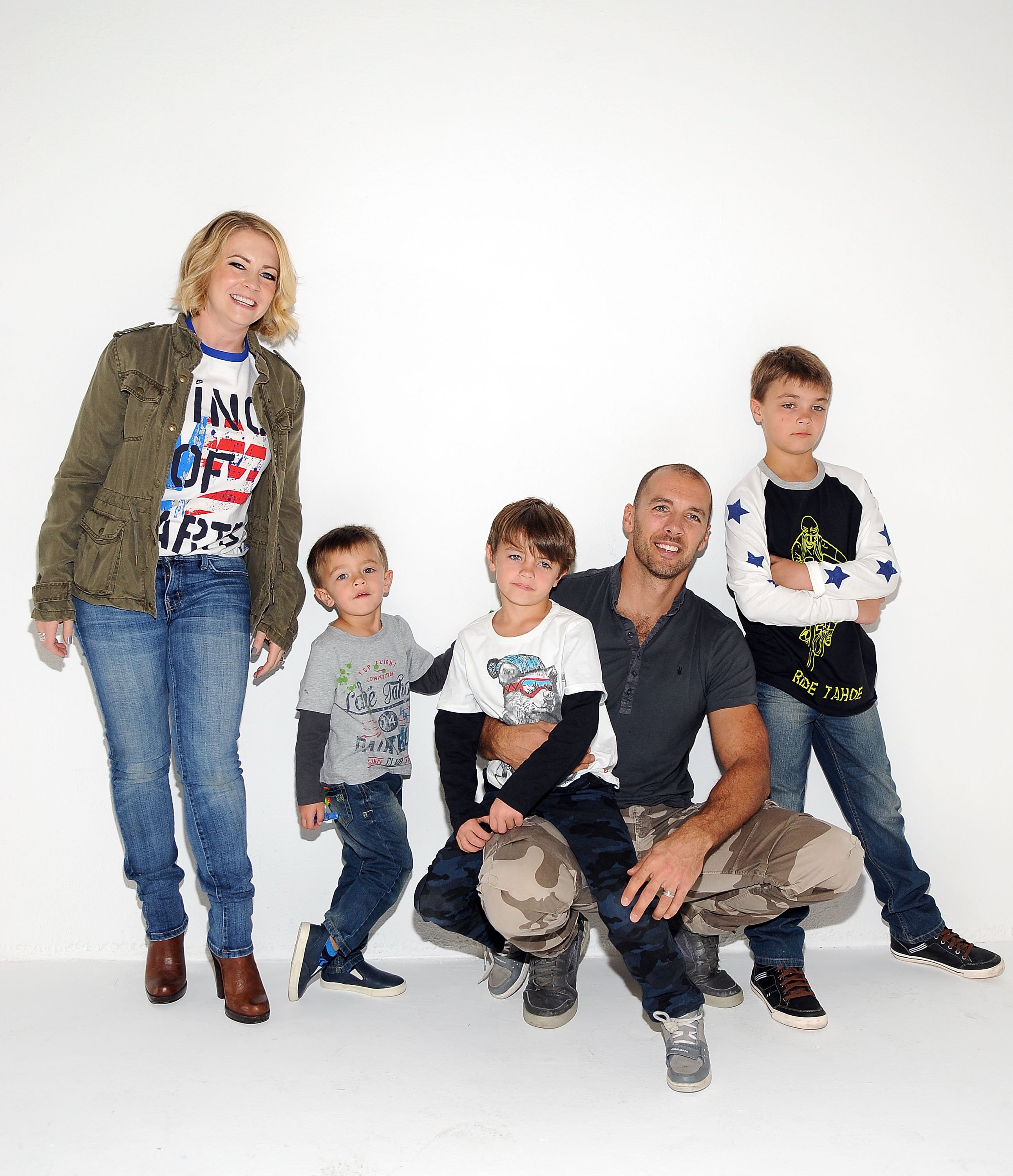 Melissa Joan Hart with husband Mark Wilkerson and their children Braydon Hart Wilkerson, Mason Walter Wilkerson, Tucker McFadden Wilkerson