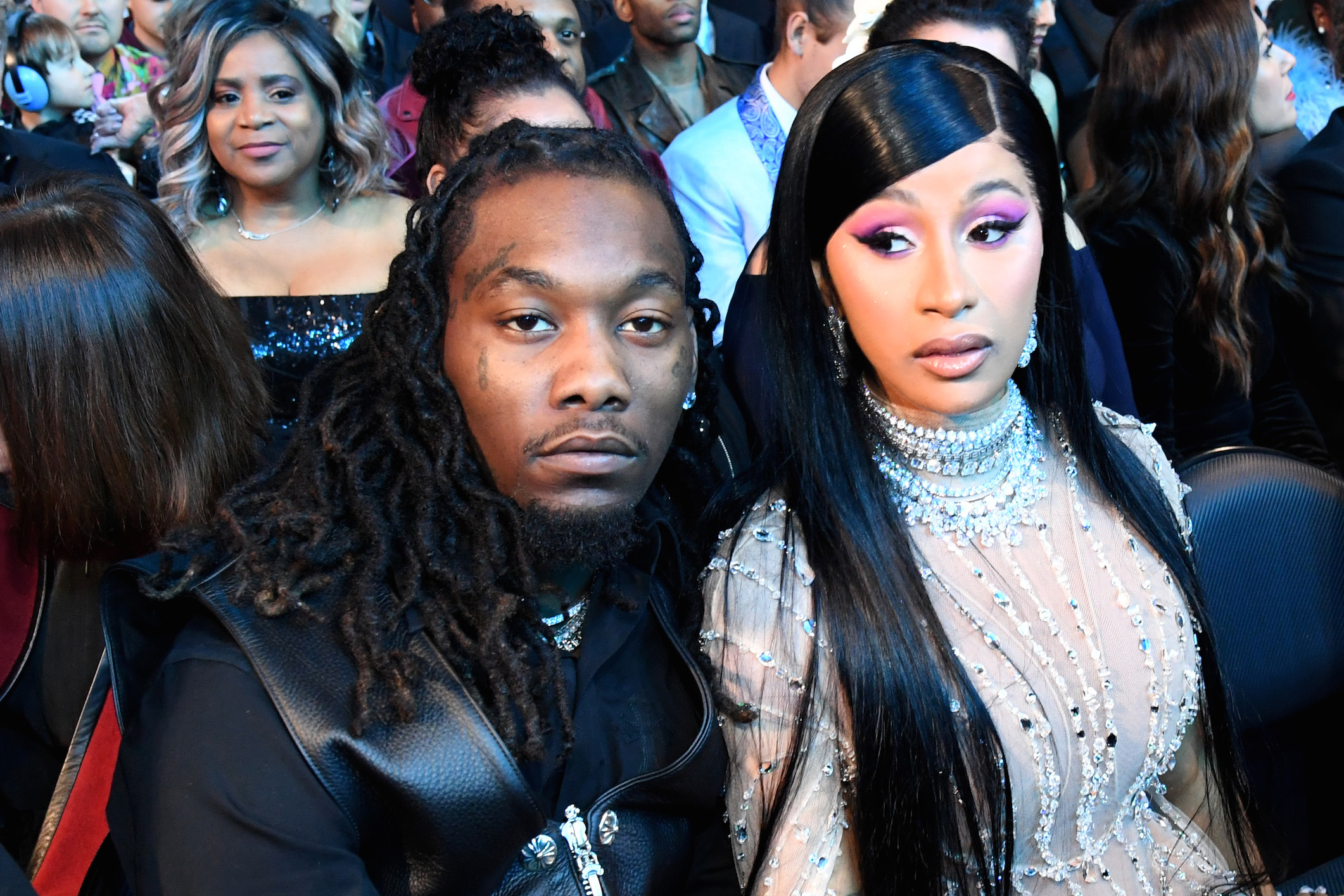 Offset (L) and Cardi B during the 62nd Annual Grammy Awards