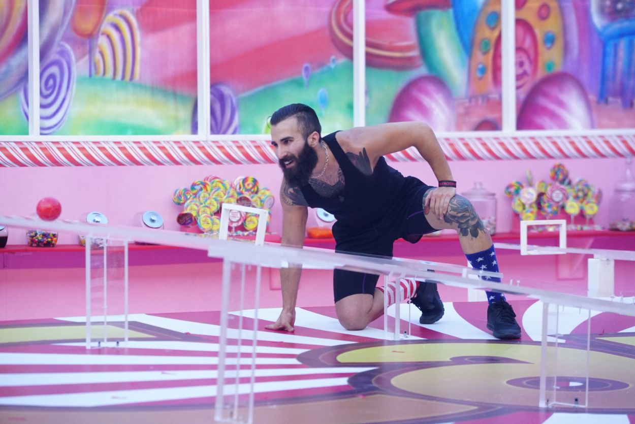 Paul Abrahamian competes in Big Brother's HOH Competition