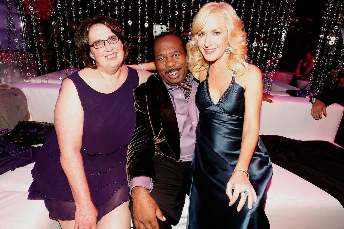 Phyllis Smith, Leslie David Baker and Angela Kinsey 