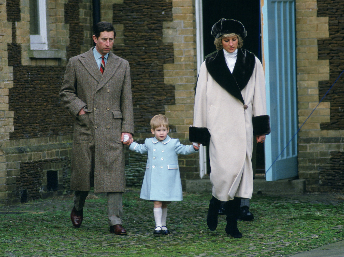 Prince Charles, Prince Harry, and Princess Diana at Sandringham