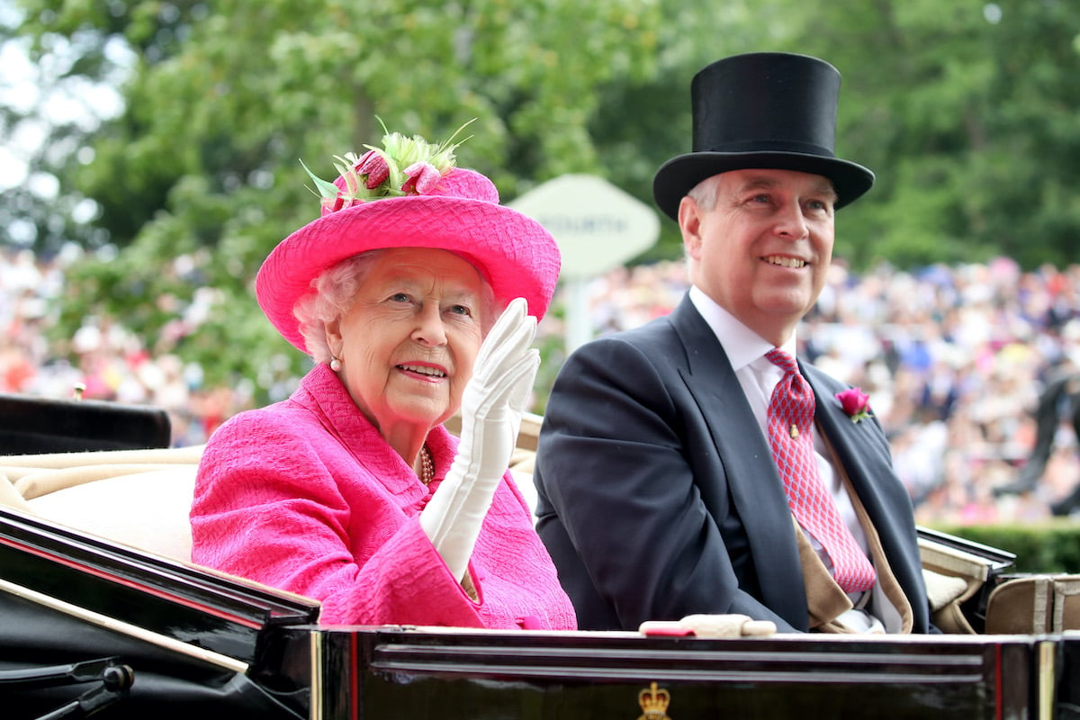 Queen Elizabeth II and Prince Andrew, Duke of York attend Royal Ascot 2017 at Ascot Racecourse on June 22, 2017 in Ascot, England.