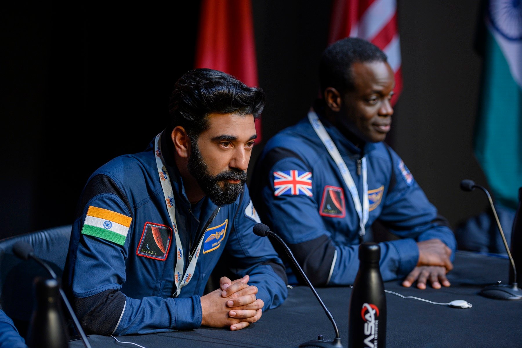 Ray Panthaki and Ato Essandoh in Away Netflix