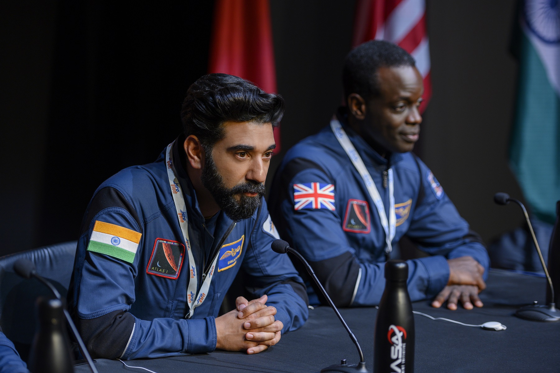 Ray Panthaki and Ato Essandoh in Away Netflix