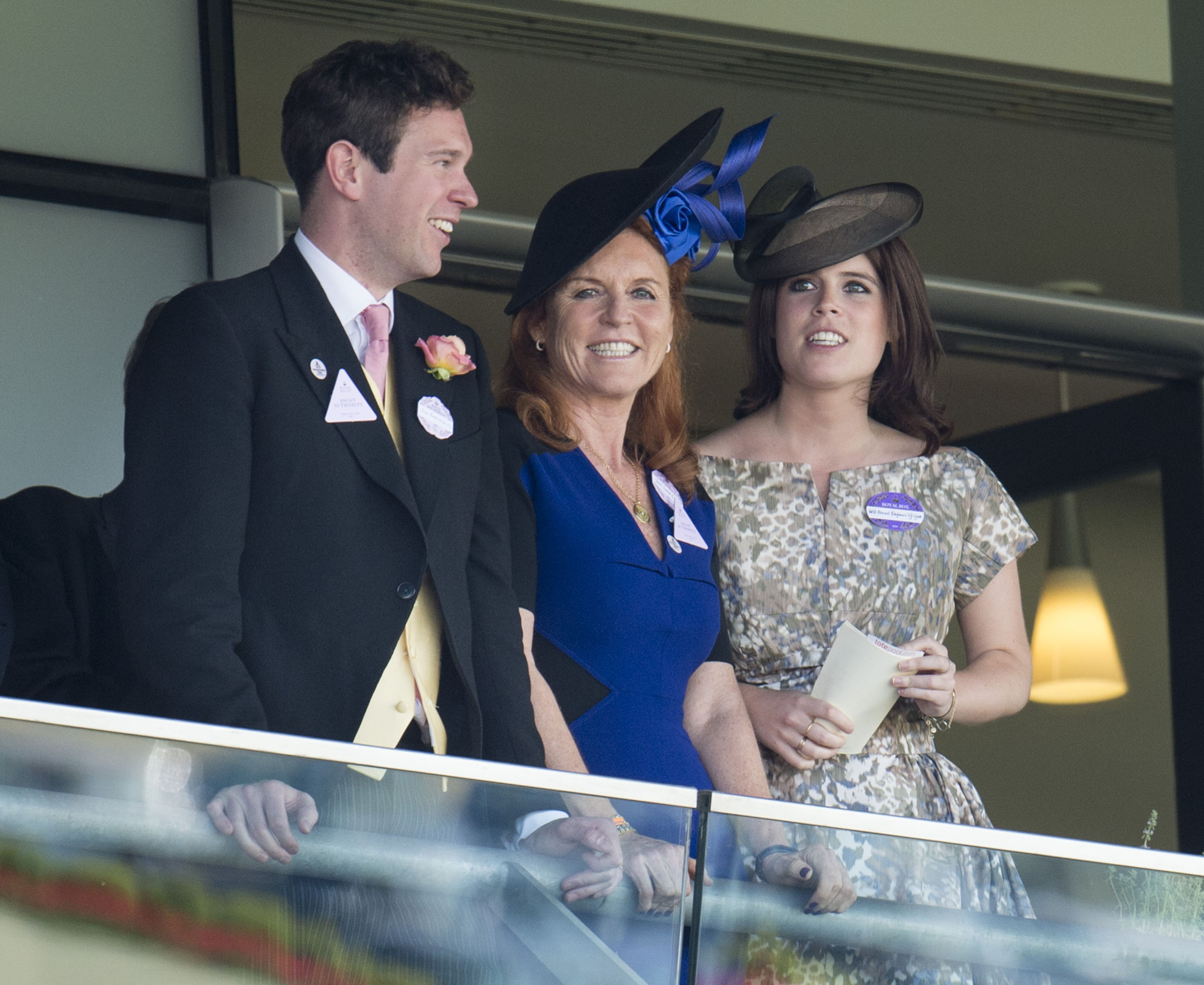 Sarah Ferguson, Jack Brooksbank, and Princess Eugenie 