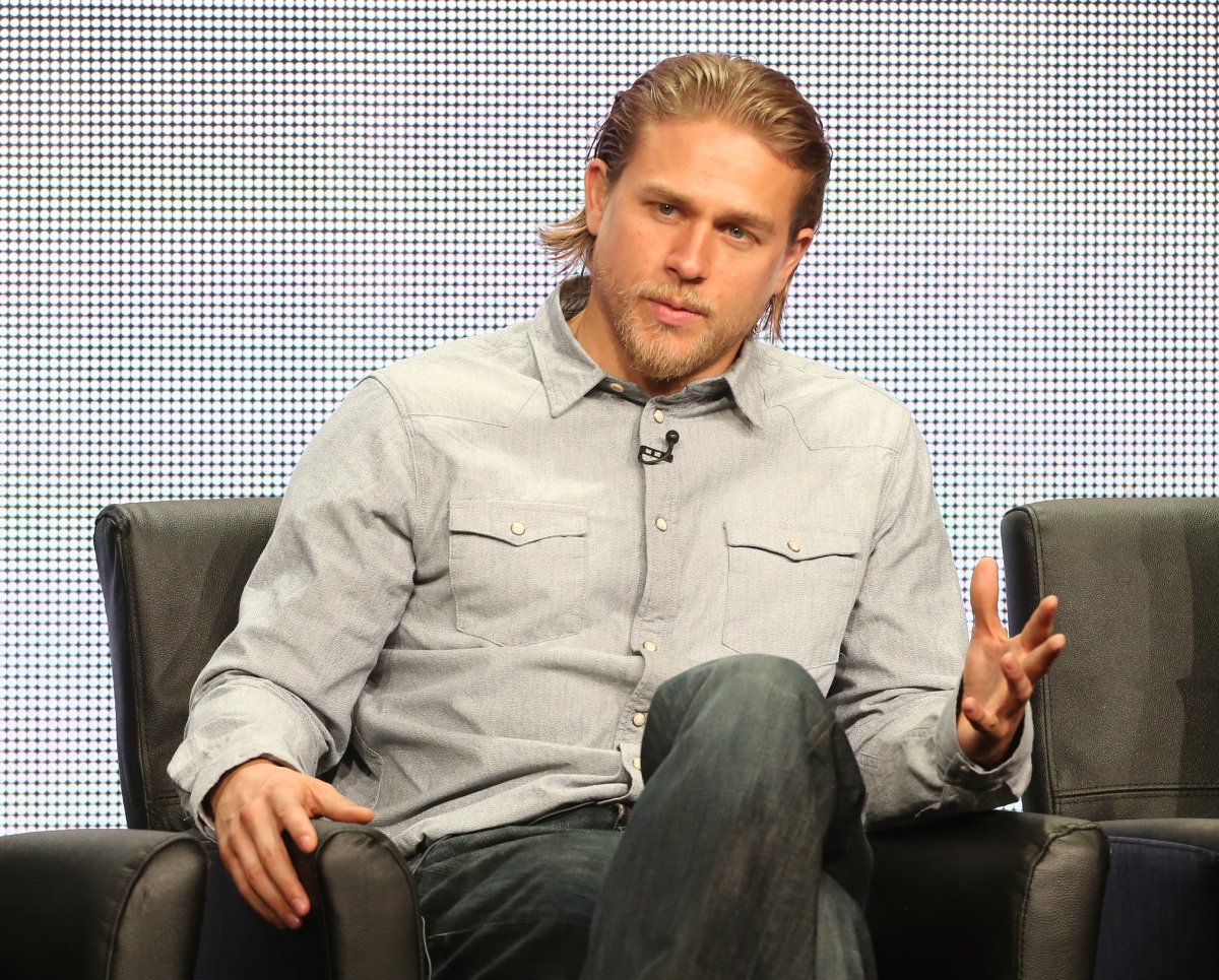 Charlie Hunnam speaks onstage during the "Sons of Anarchy" panel discussion at the FX portion of the 2013 Summer Television Critics Association tour - Day 10 at The Beverly Hilton Hotel on August 2, 2013
