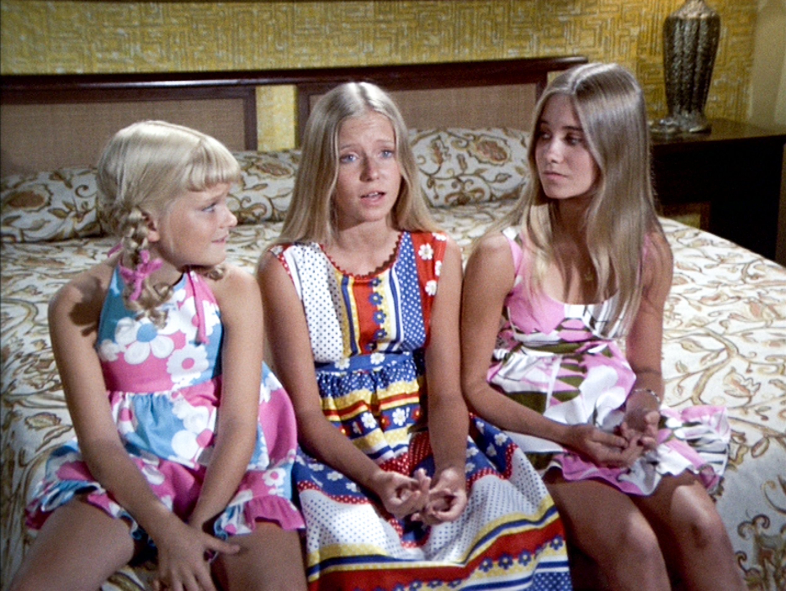 Susan Olsen, Eve Plumb, and Maureen McCormick of 'The Brady Bunch'