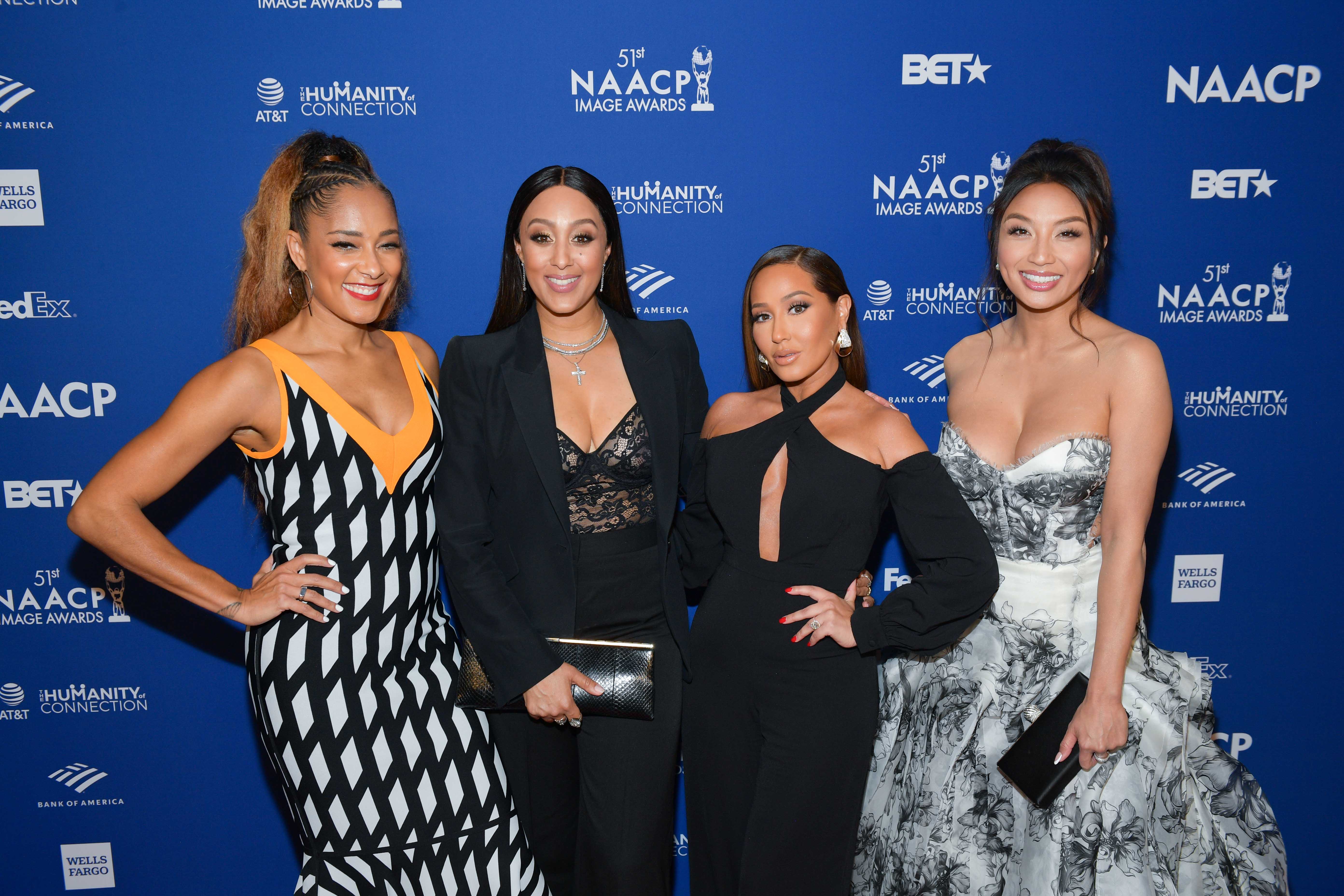 Amanda Seales (left) with Tamera Mowry-Housley, Adrienne Houghton, and Jeannie Mai 