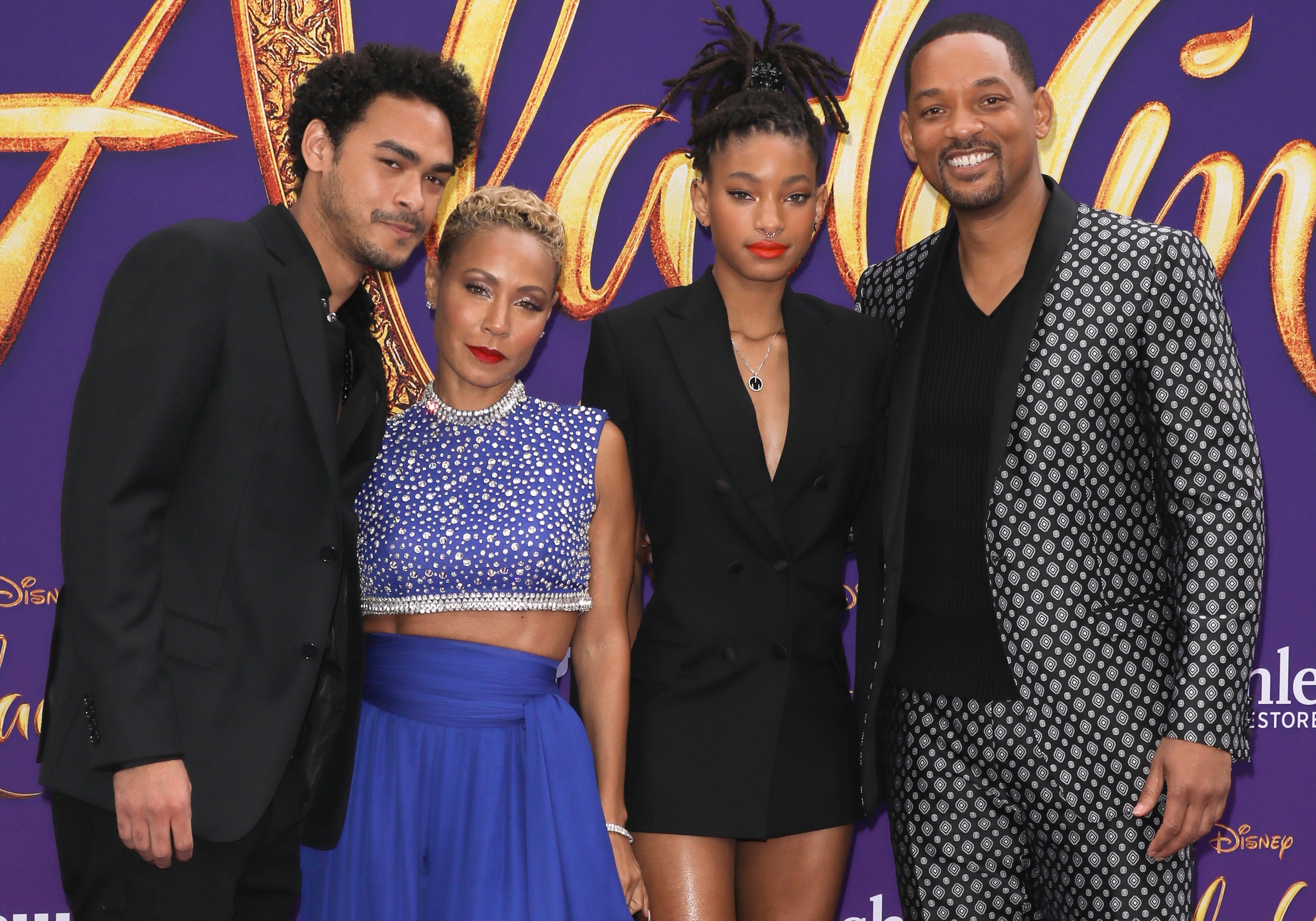 Trey Smith, Jada Pinkett Smith, Willow Smith, and Will Smith