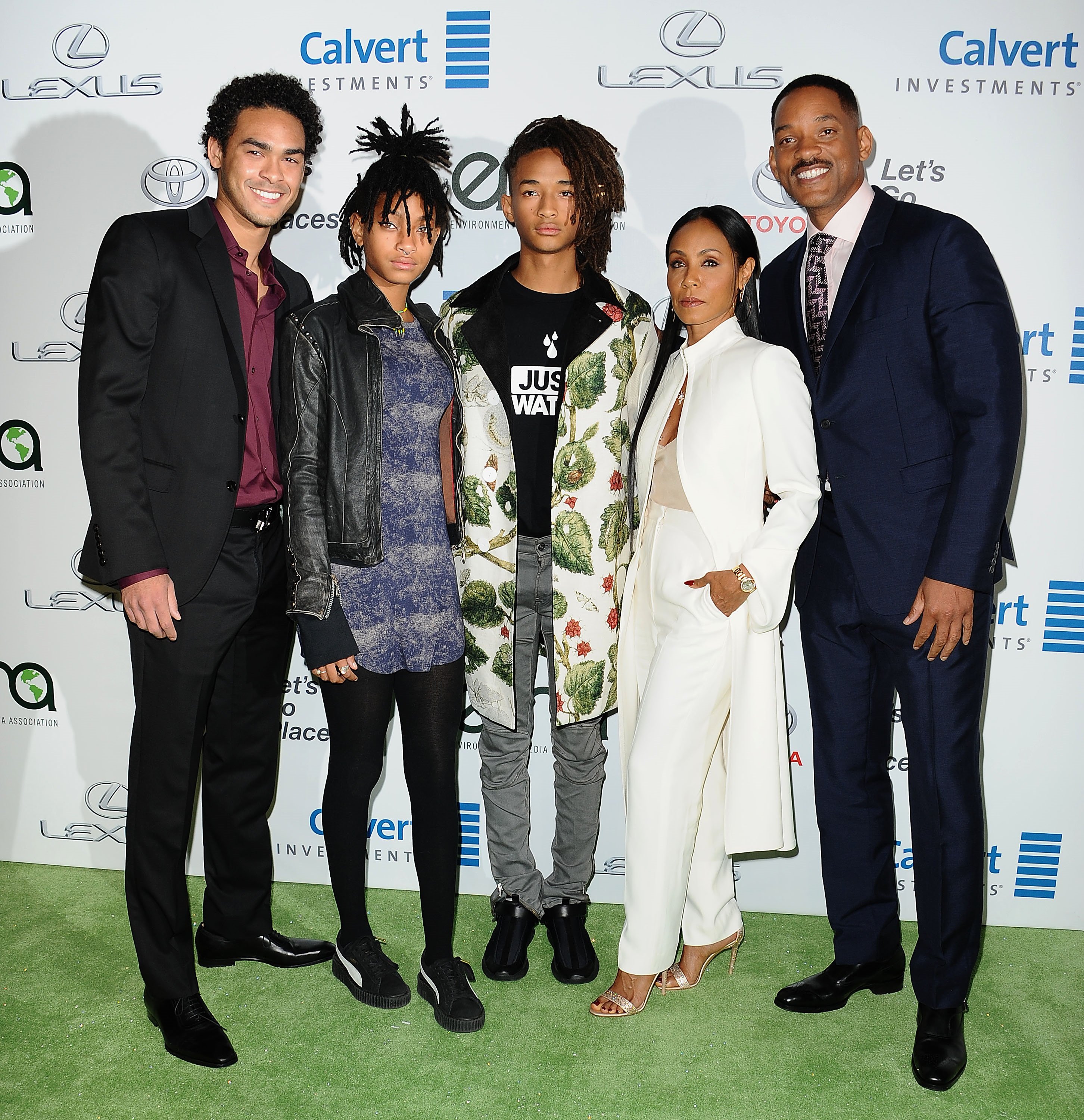 Trey Smith, Willow Smith, Jaden Smith, Jada Pinkett Smith, and Will Smith