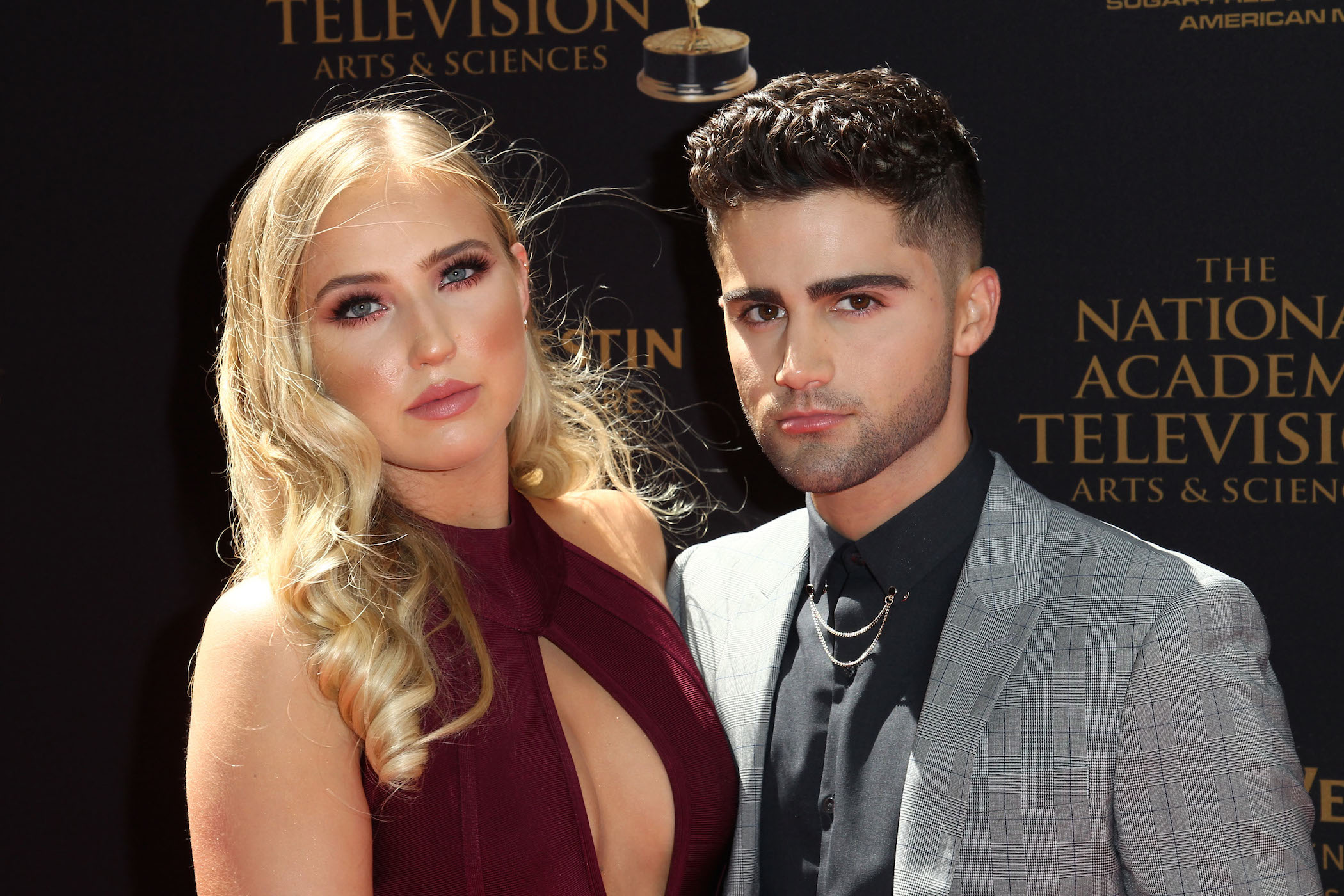 Veronica Dunne and Max Ehrich attend the 2016 Daytime Emmy Awards
