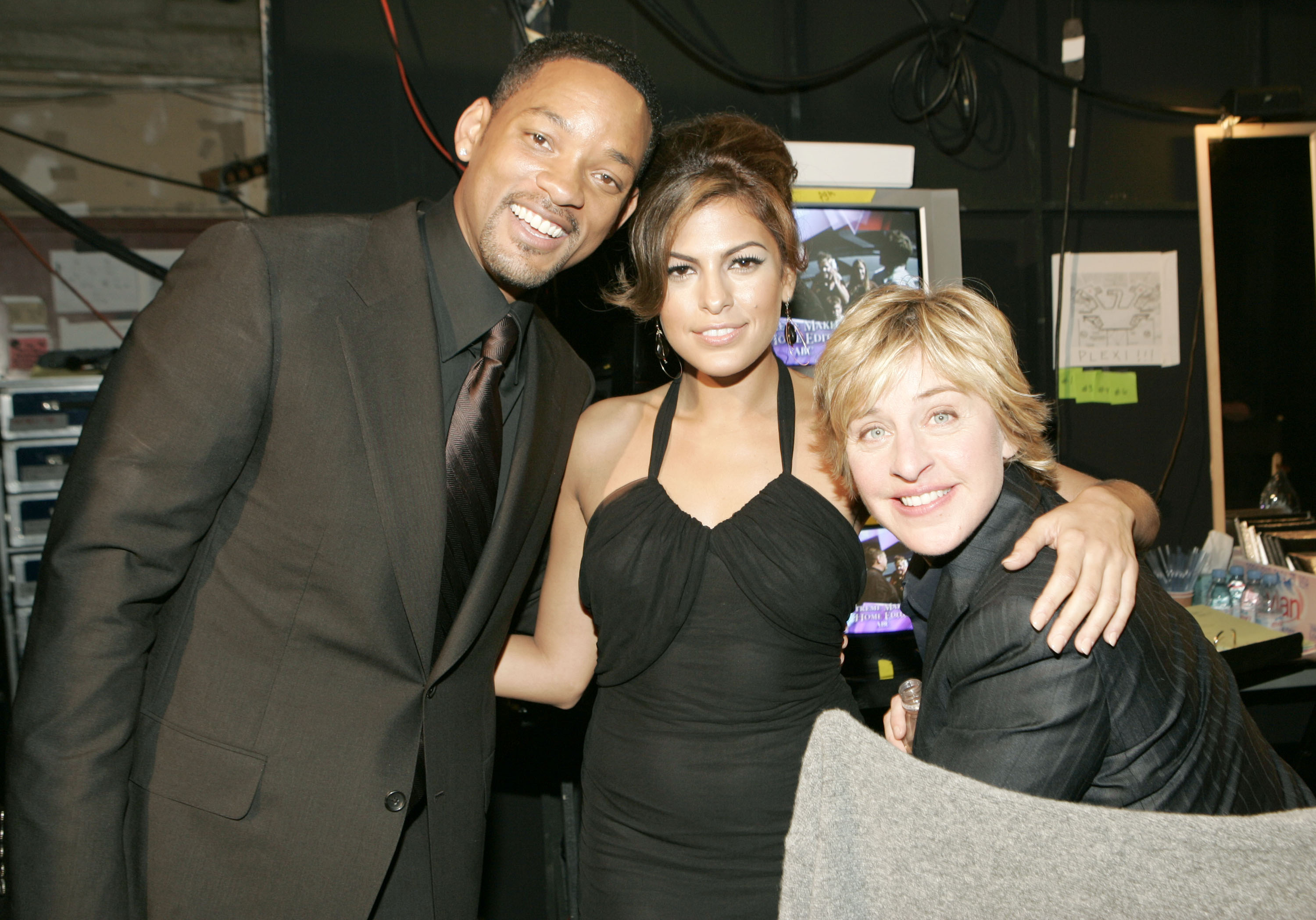 Will Smith, Eva Mendes and Ellen DeGeneres during 31st Annual People's Choice Awards 