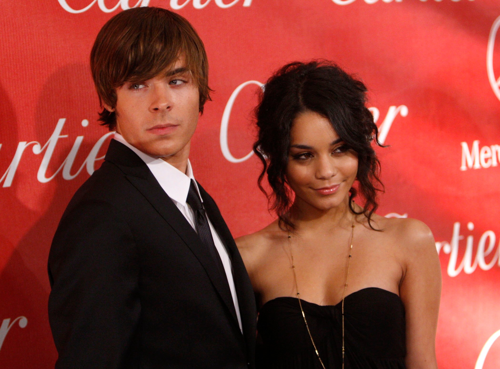 Actor Zac Efron (L) and actress Vanessa Hudgens arrives at the 2008 Palm Springs International Film Festival Awards Gala in 2008