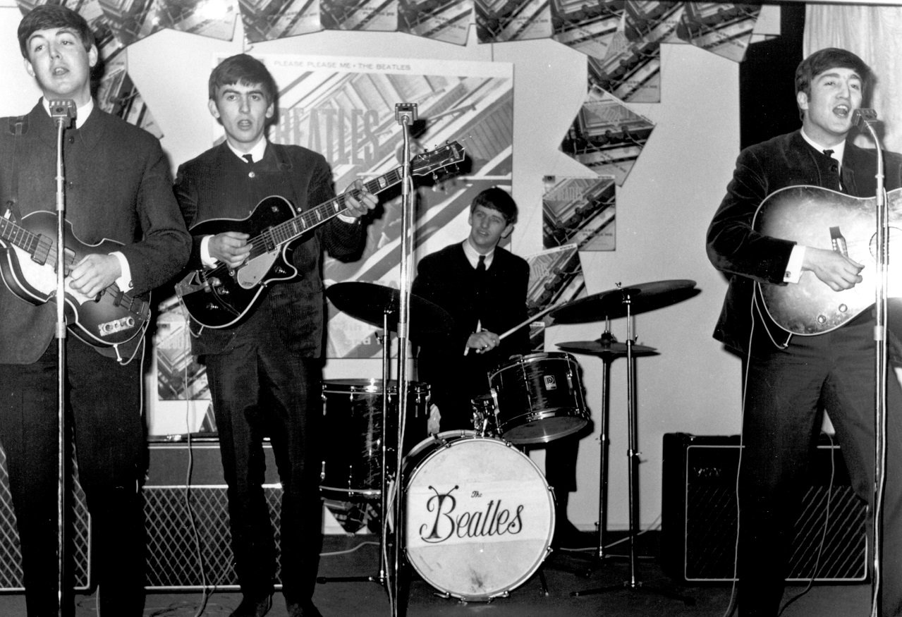 Beatles performing in 1963